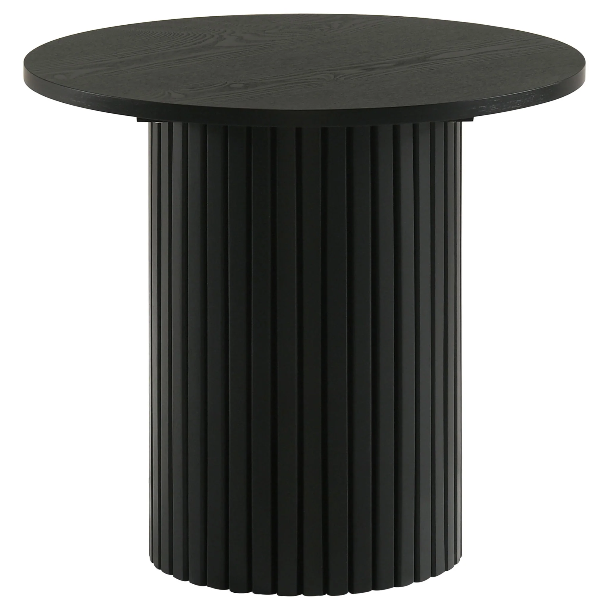 Hamlyn 2-piece Round Fluted Coffee and End Table Set Black - Image 3