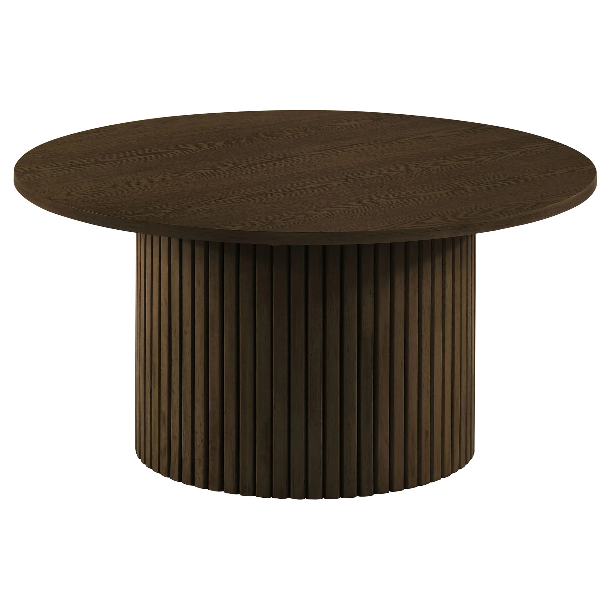 Hamlyn Round Fluted Occasional Cocktail Coffee Table Walnut - Image 4