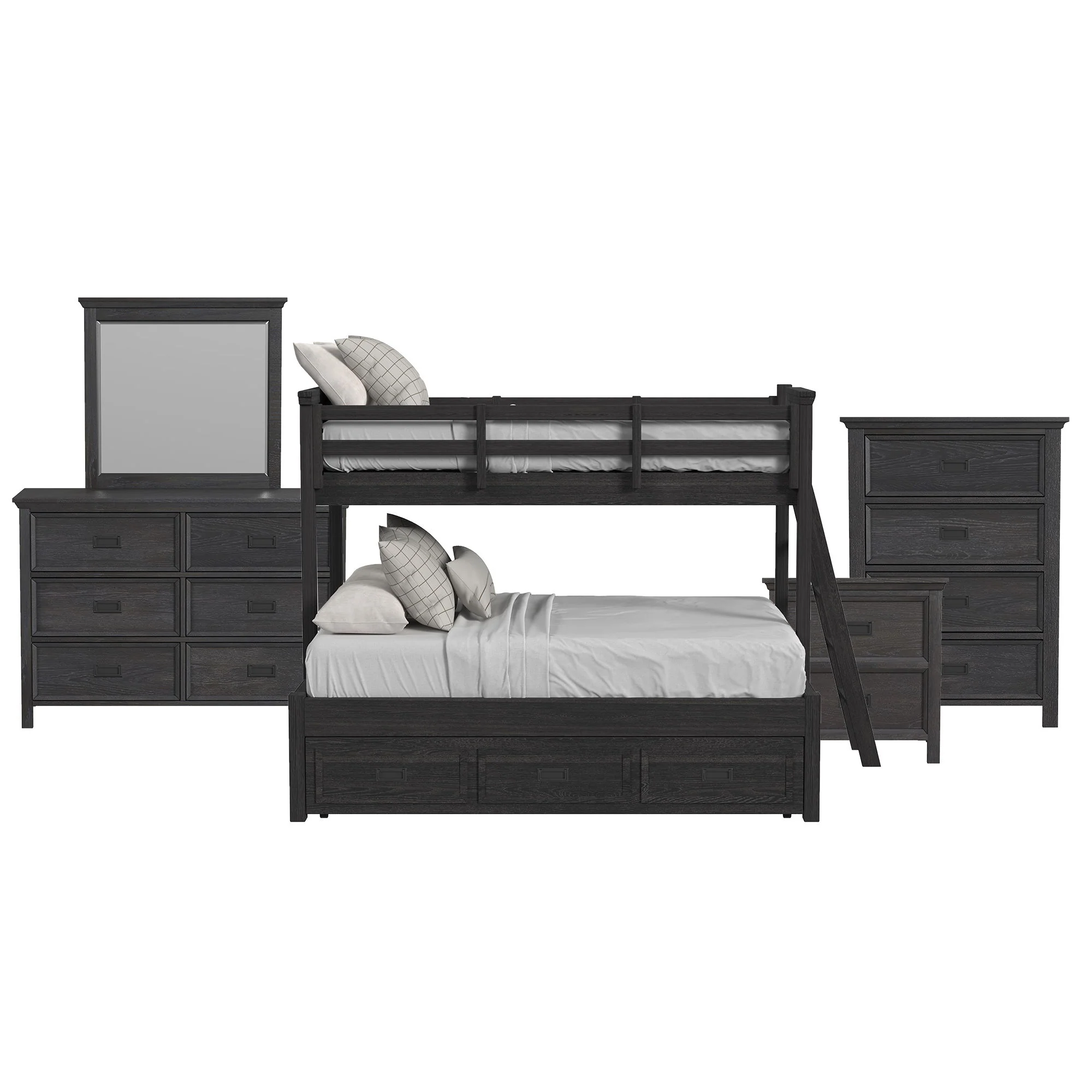 Hampton Kids - Bunk With Ladder And Trundle Bedroom Set - Image 8