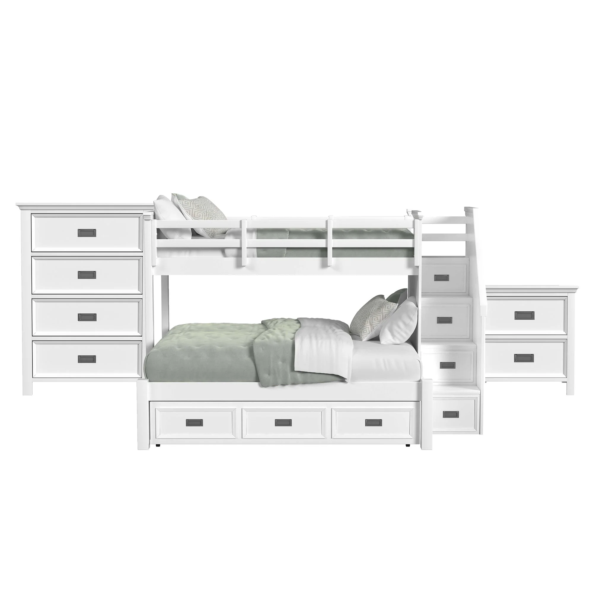Hampton Kids - Bunk With Staircase And Trundle Bedroom Set - Image 6