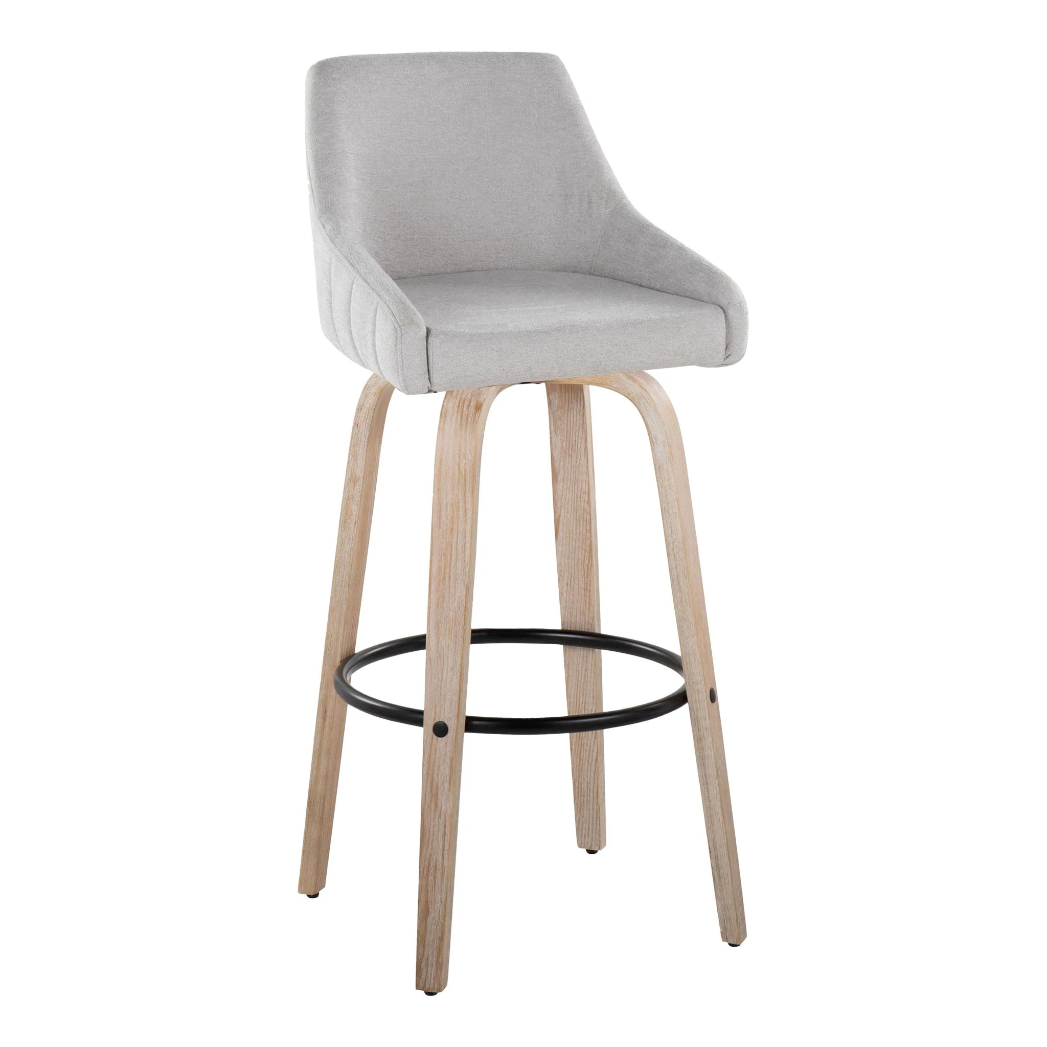 Hannah - Transitional Fixed Height Barstool With Swivel With Round Footrest (Set of 2) - Image 9