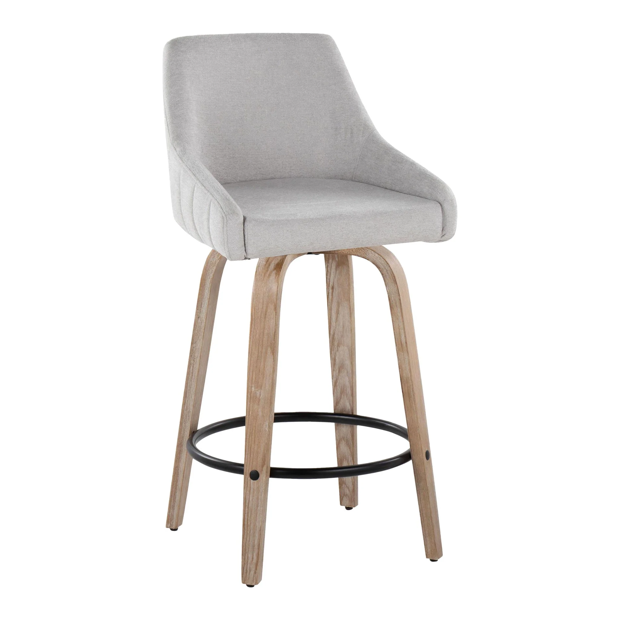 Hannah - Transitional Fixed Height Counter Stool With Swivel With Round Footrest (Set of 2) - Image 10