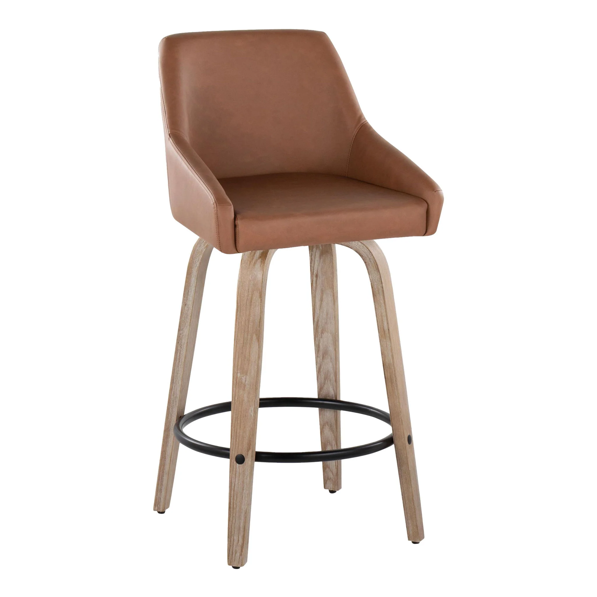 Hannah - Transitional Fixed Height Counter Stool With Swivel With Round Footrest (Set of 2) - Image 11