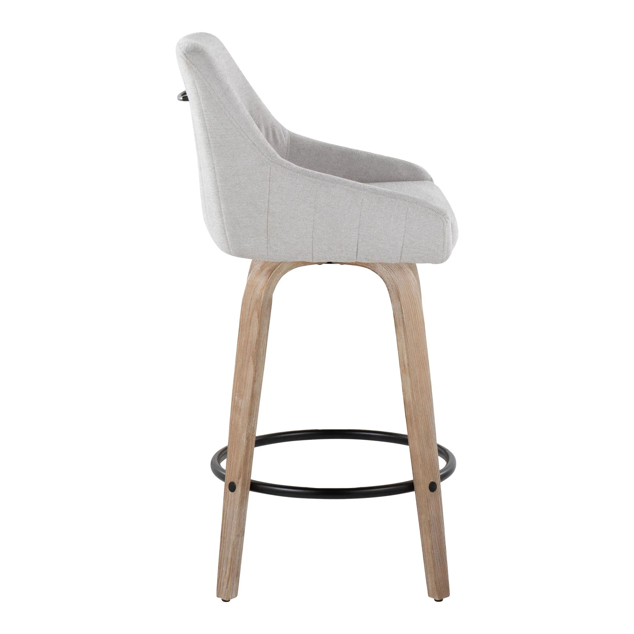 Hannah - Transitional Fixed Height Counter Stool With Swivel With Round Footrest (Set of 2) - Image 6