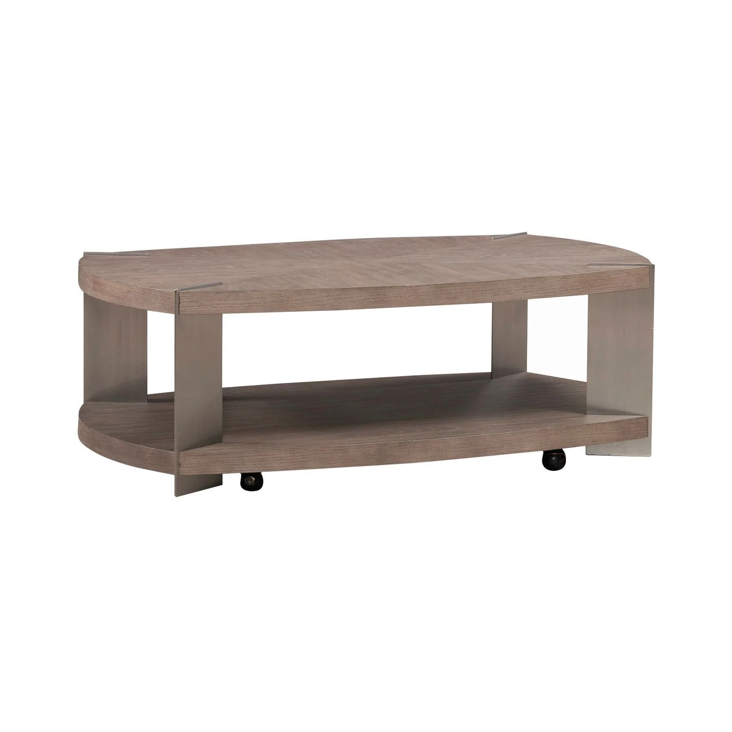 Harlow - Oval Cocktail Table - Sandstone & Satin Nickel - Image 3