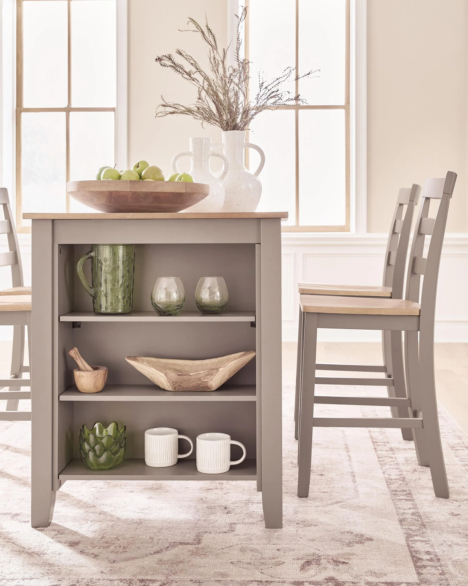 Harperfeld - Rectangular Dining Room Counter Table - Natural / Gray - Image 2