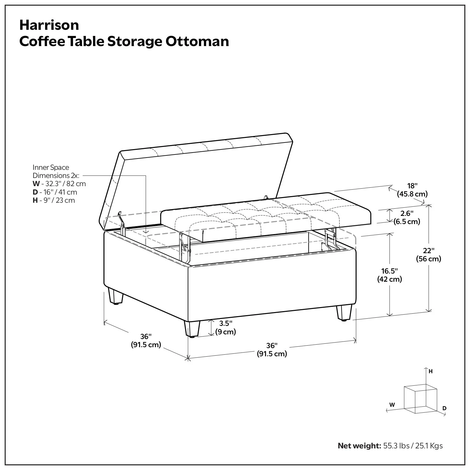 Harrison - Upholstered Coffee Table Storage Ottoman - Image 107
