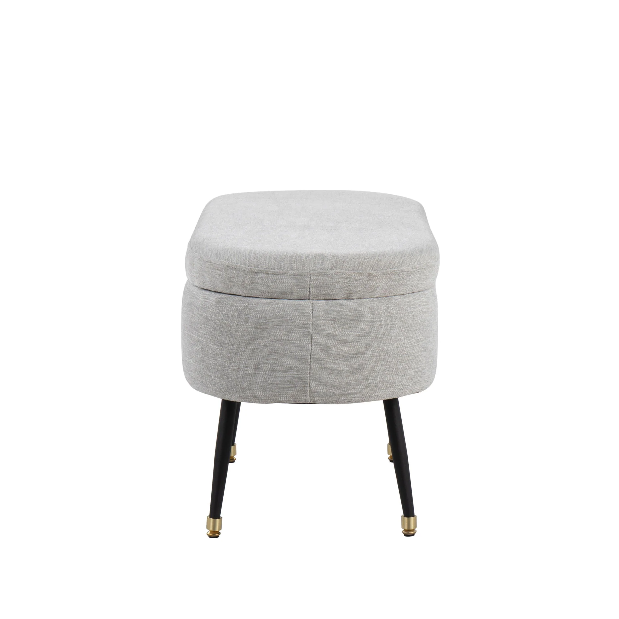 Harvey - Contemporary Storage Bench - Black / Light Gray - Image 2