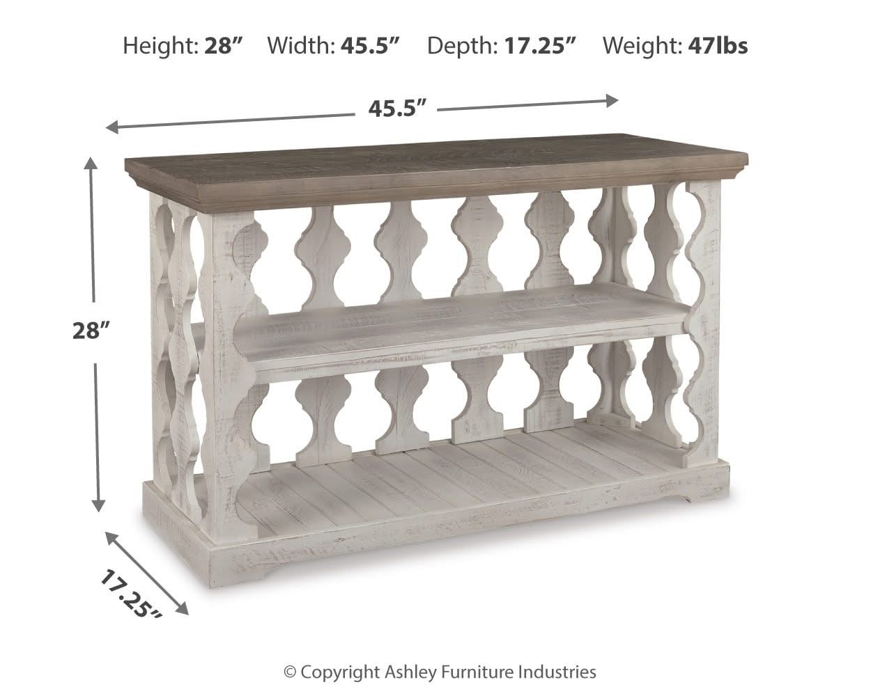 Havalance - Console Sofa Table - Gray / White - Image 2