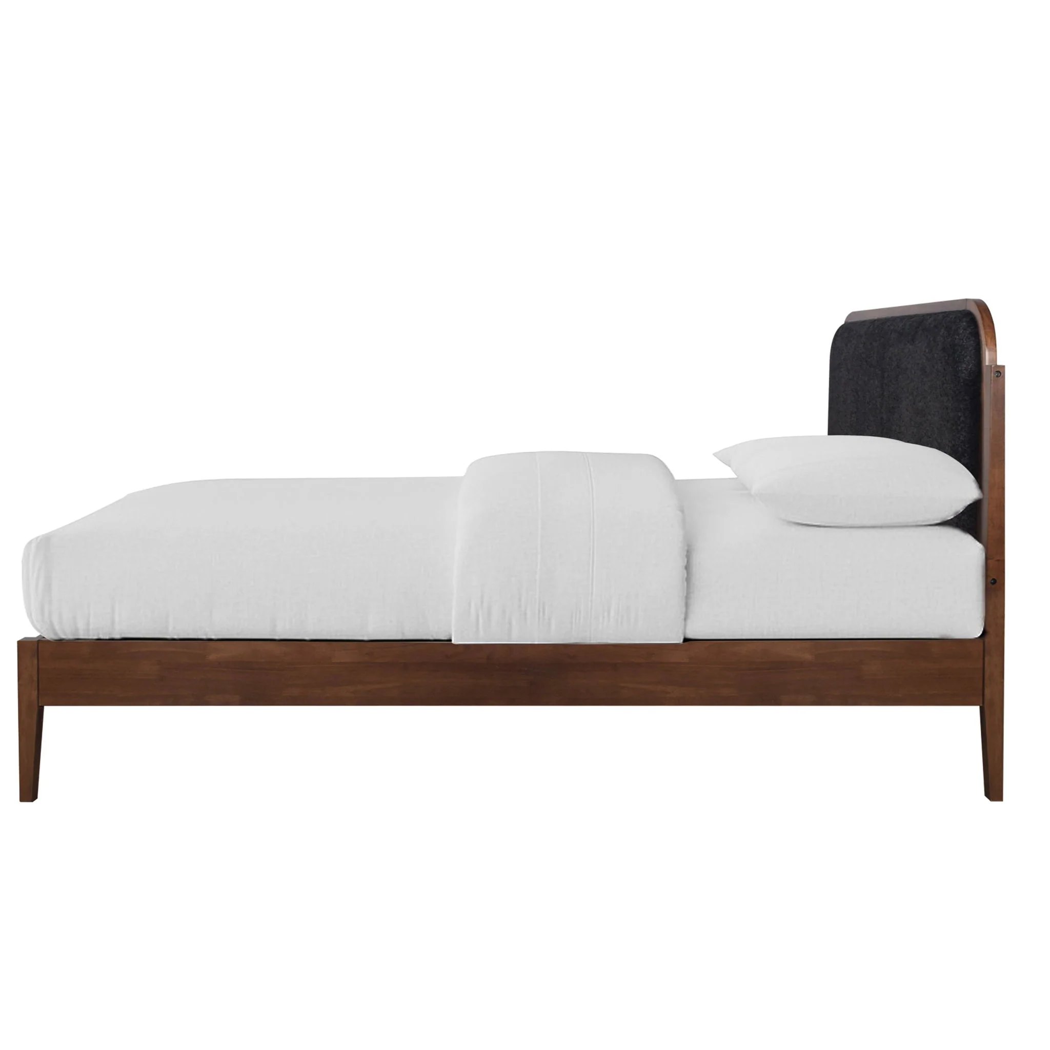 Hawthorne - 5/0 Queen Platform Bed With Chair arcoal Upholstered Headboard - Brown - Image 2