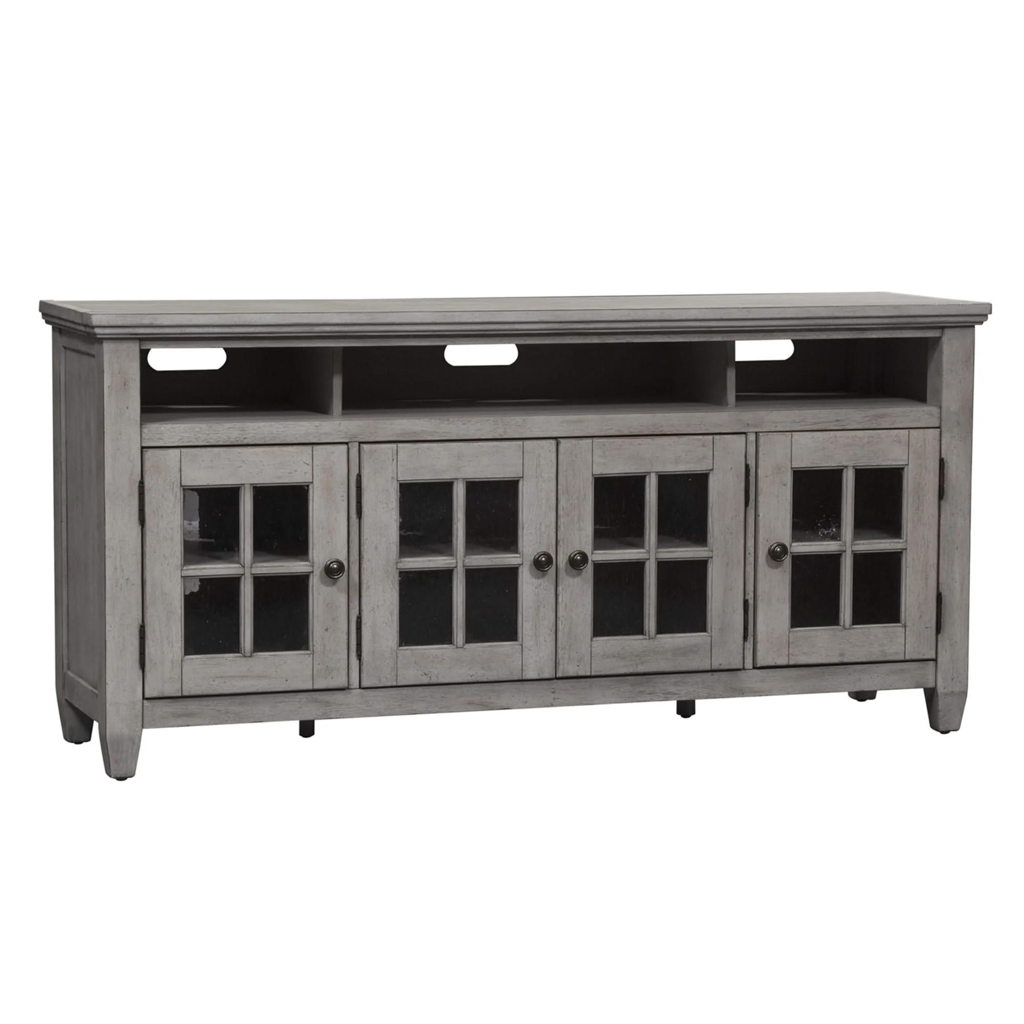 Heartland - Entertainment TV Stand - Antique White / Tobacco Tops - Image 3
