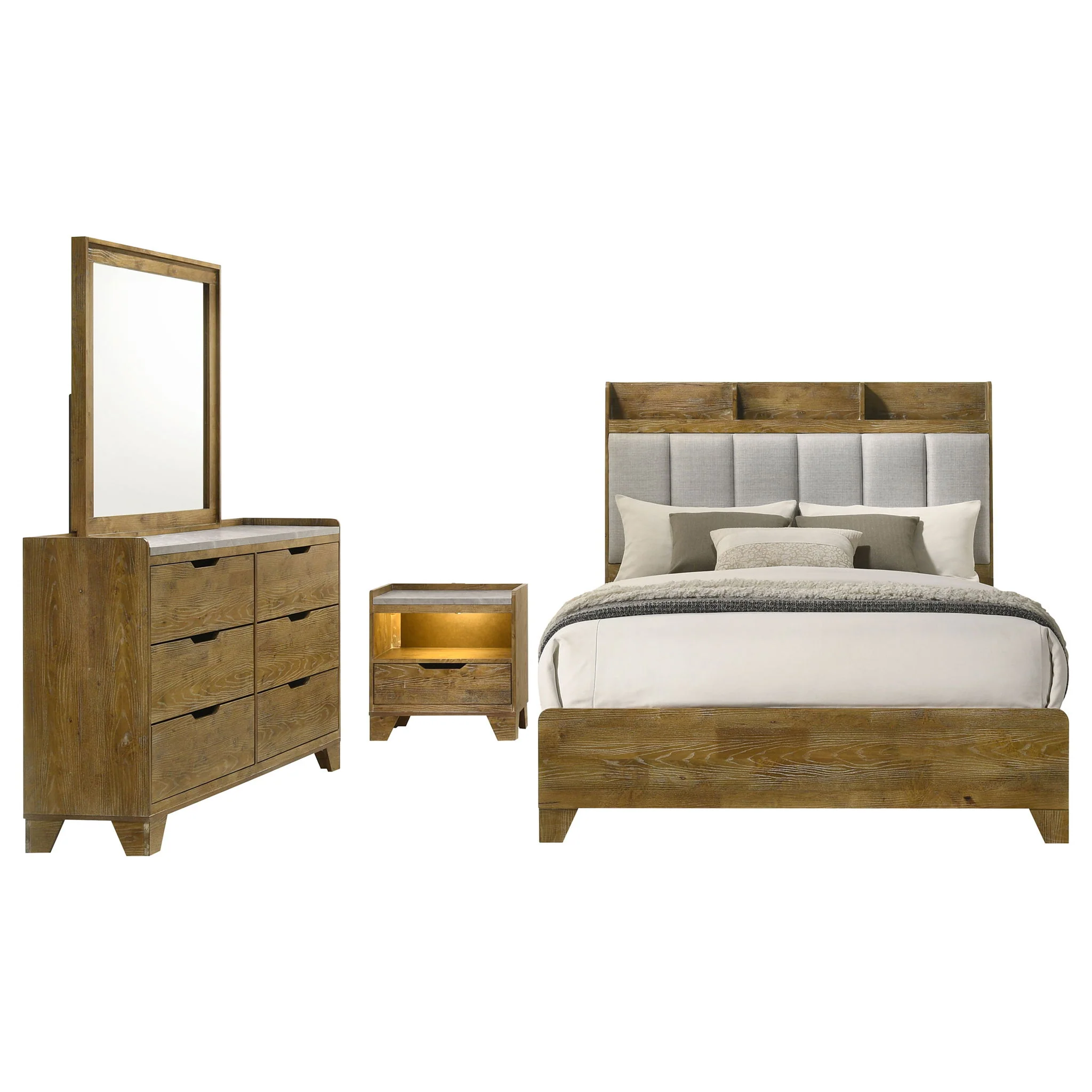Henderson 4-piece Queen Bedroom Set Medium Oak - Image 2