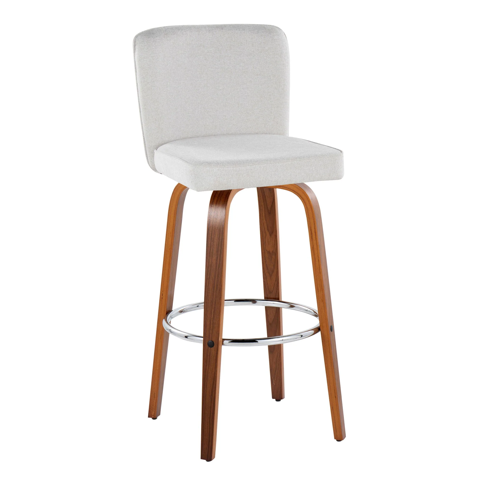 Henry - Contemporary Fixed Height Barstool With Swivel With Round Footrest (Set of 2) - Image 4