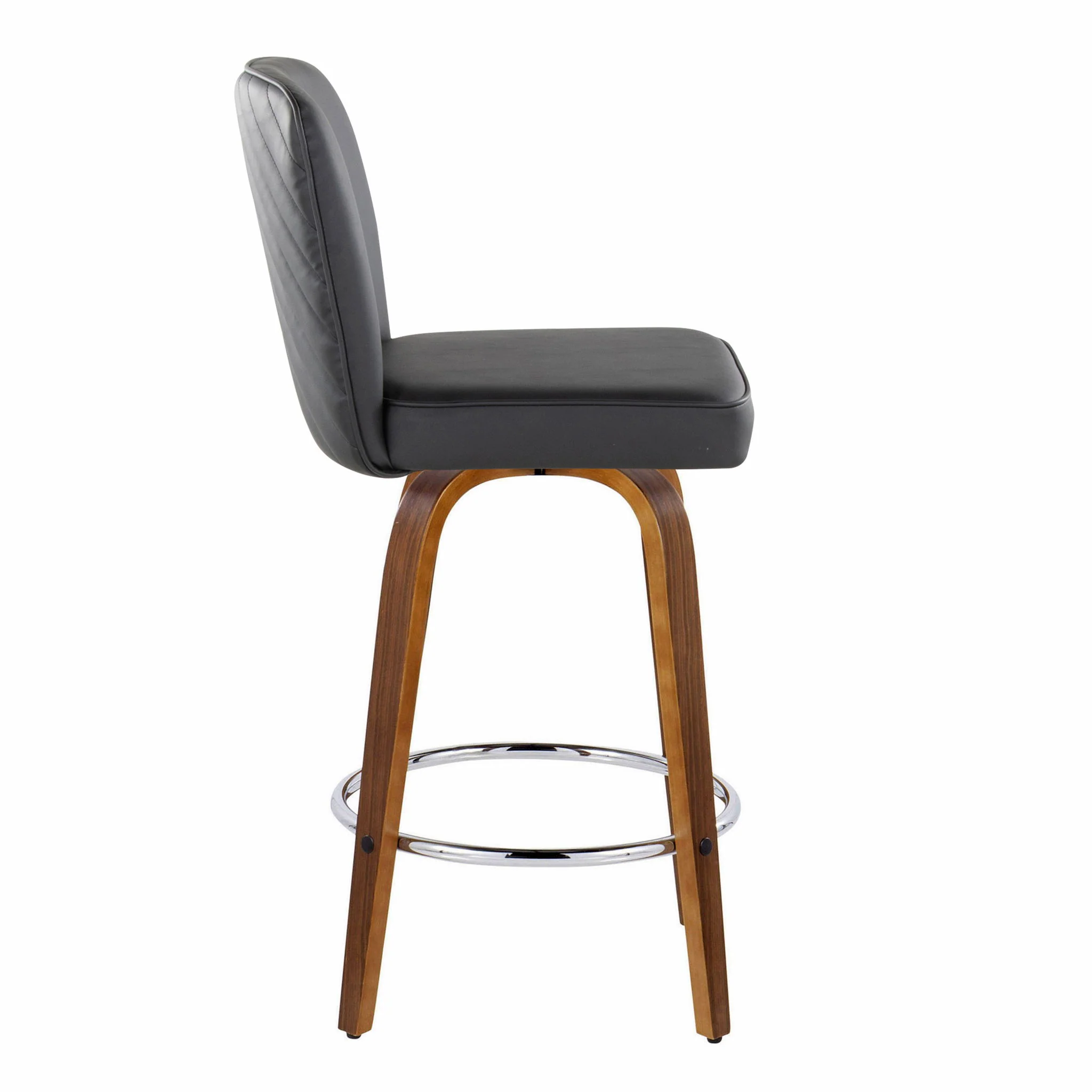 Henry - Contemporary Fixed Height Counter Stool With Swivel With Round Footrest (Set of 2) - Image 4