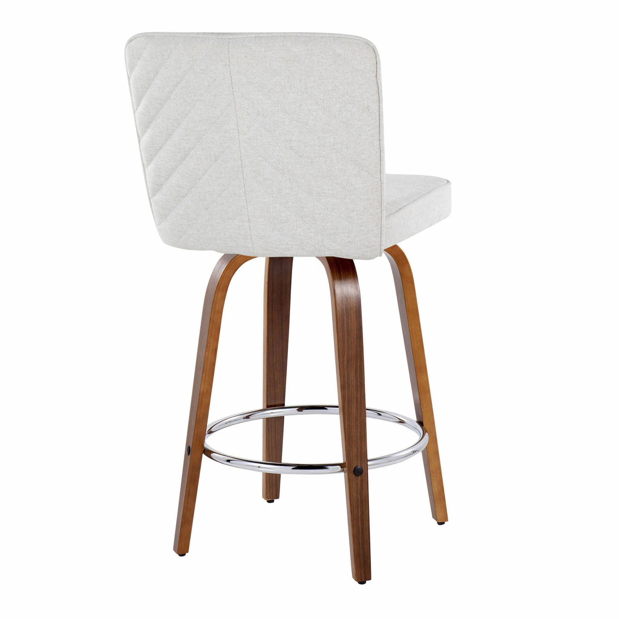 Henry - Contemporary Fixed Height Counter Stool With Swivel With Round Footrest (Set of 2) - Image 7