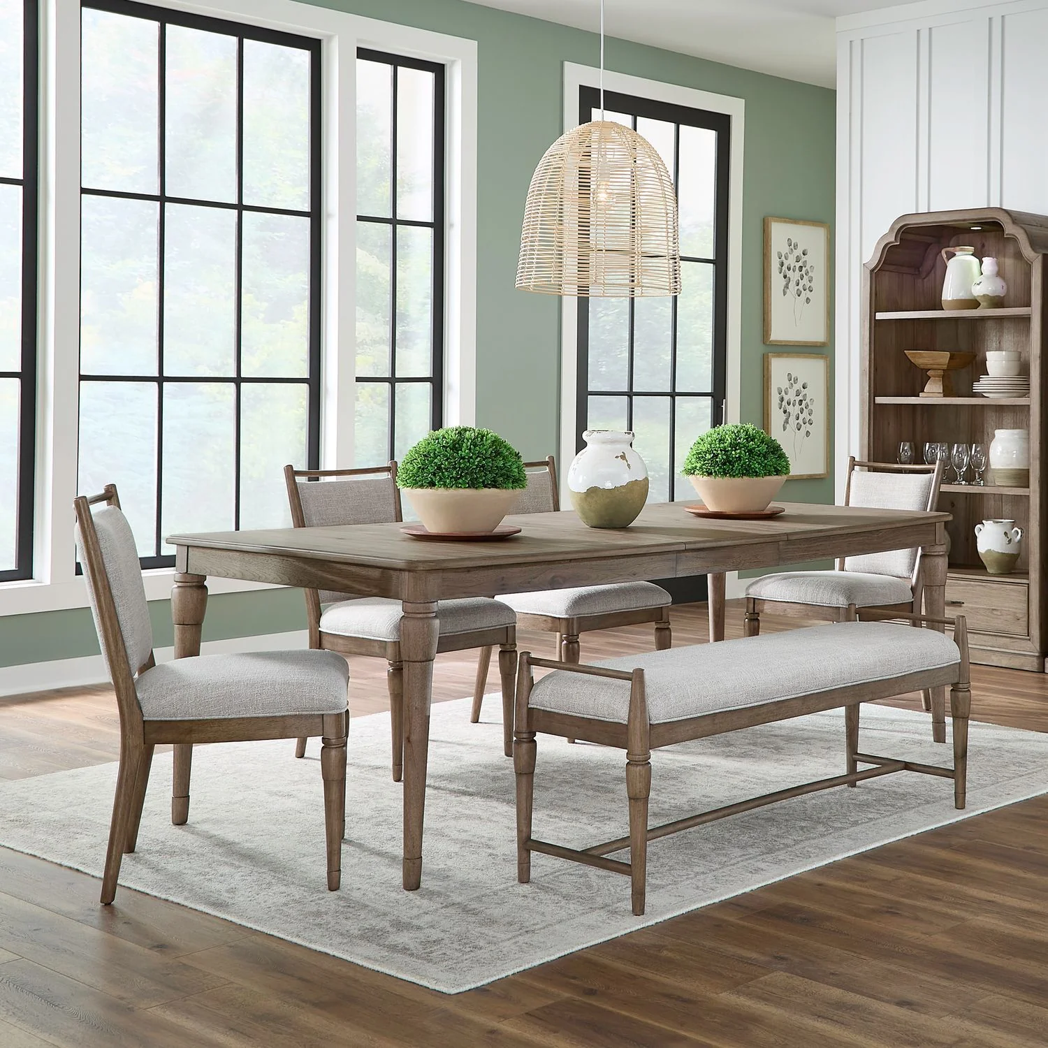 Hickory Grove - Rectangular Table Set With Upholstered Chairs - Image 2