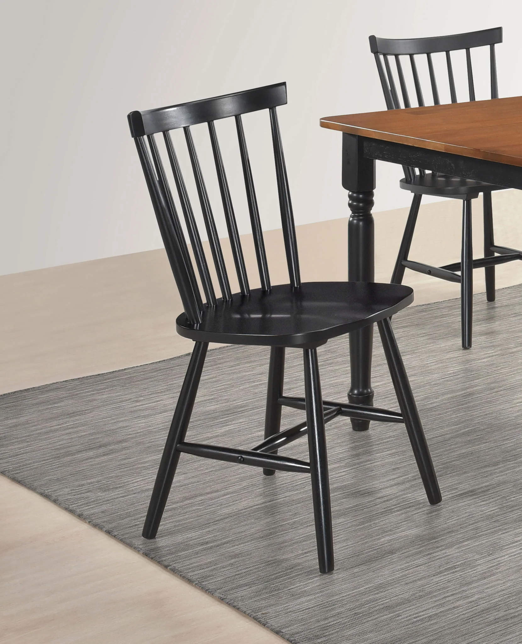 Hollyoak Windsor Wood Dining Side Chair Black (Set of 2) - Image 2