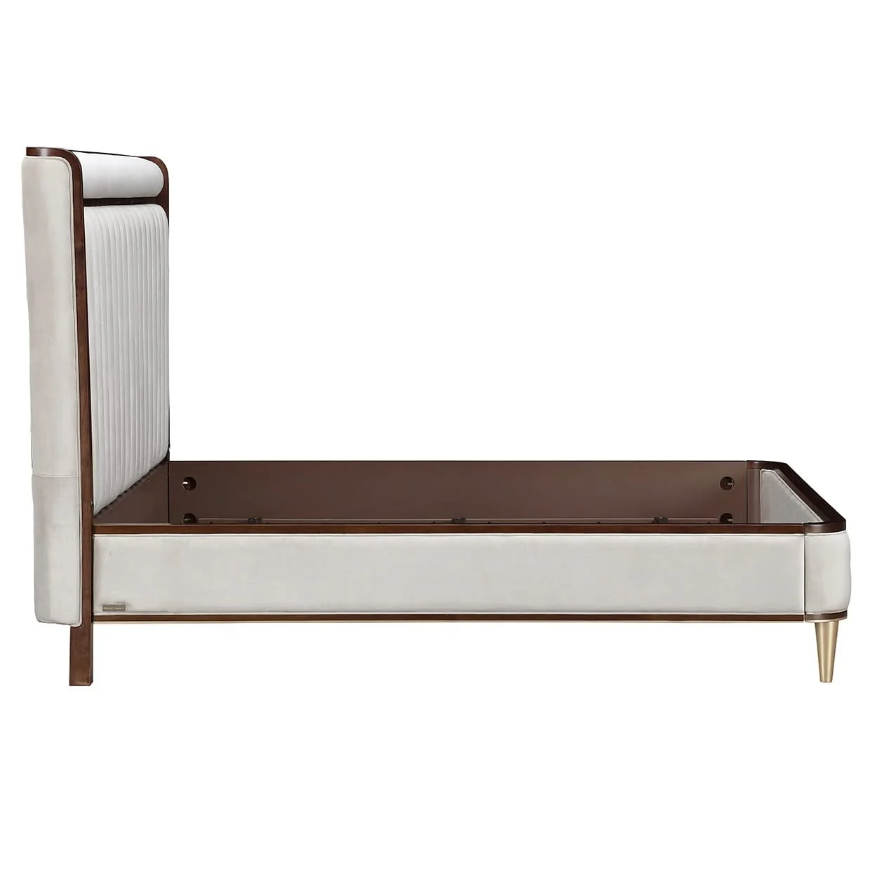 Houston - Eastern King Channel Tufted Panel Bed - Porcini / Walnut - Image 2