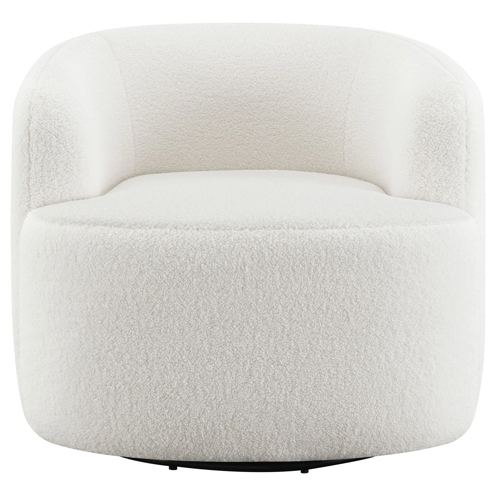 Hudson Faux Sheepskin Upholstered Swivel Chair Natural - Image 4