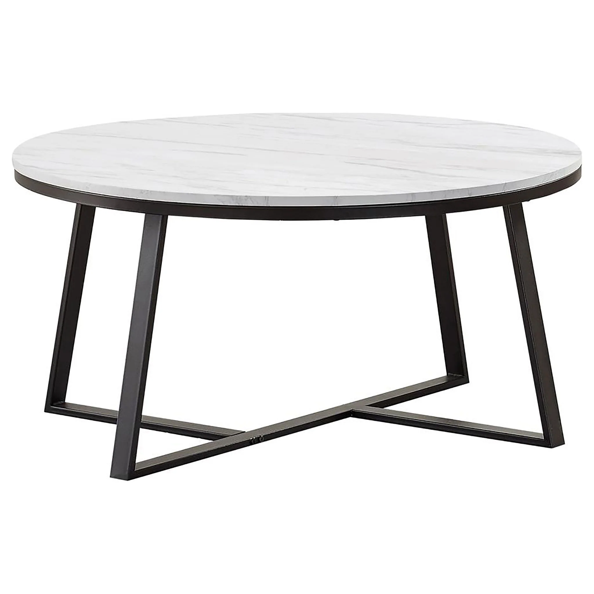 Hugo 2-piece Coffee and End Table Set White Faux Marble - Image 2