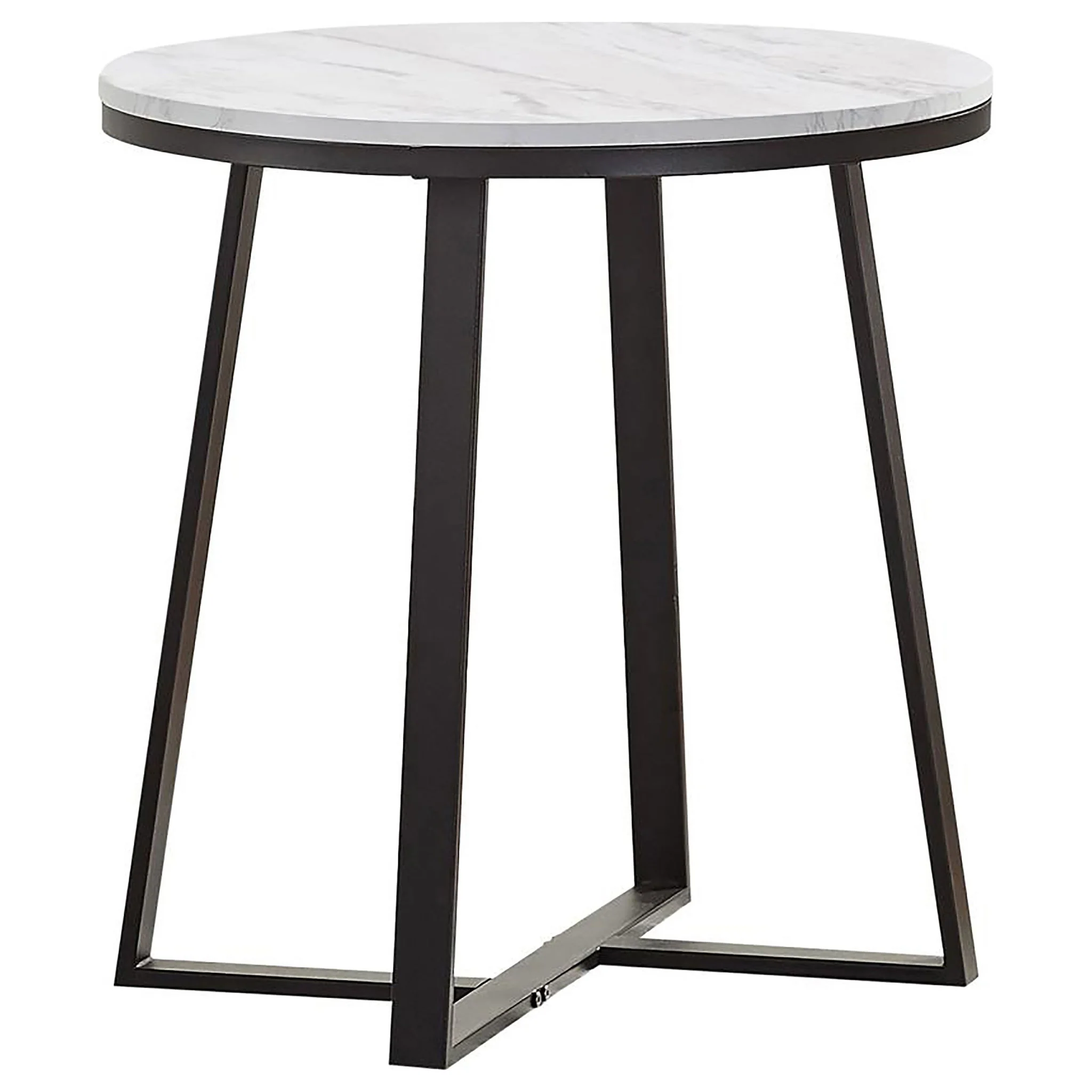 Hugo 2-piece Coffee and End Table Set White Faux Marble - Image 4