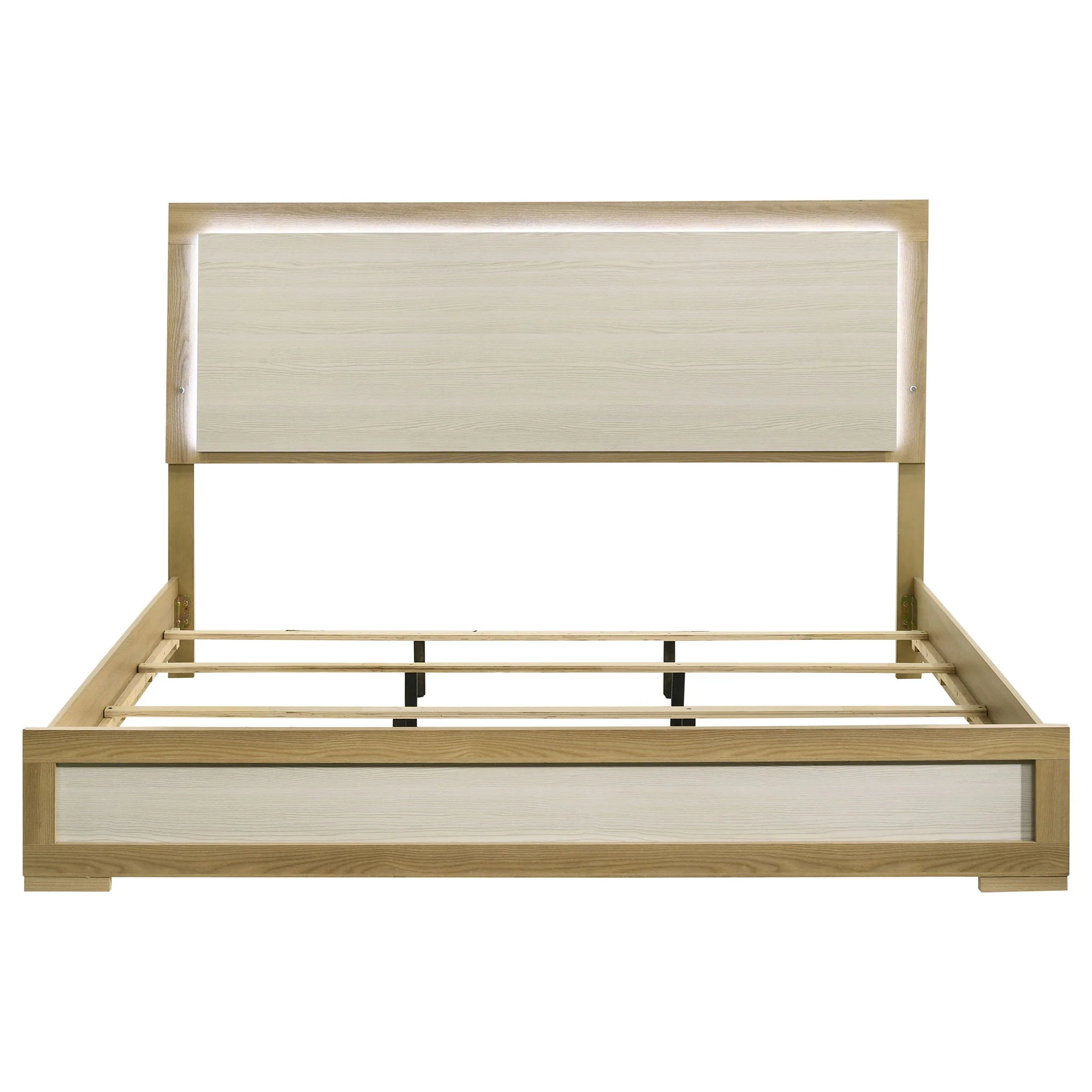 Hyland Eastern King Panel Bed LED Headboard Natural - Image 2