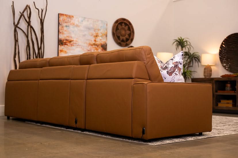 Iona Saddle Leather 6 PC Modular Slider Sectional - Image 7