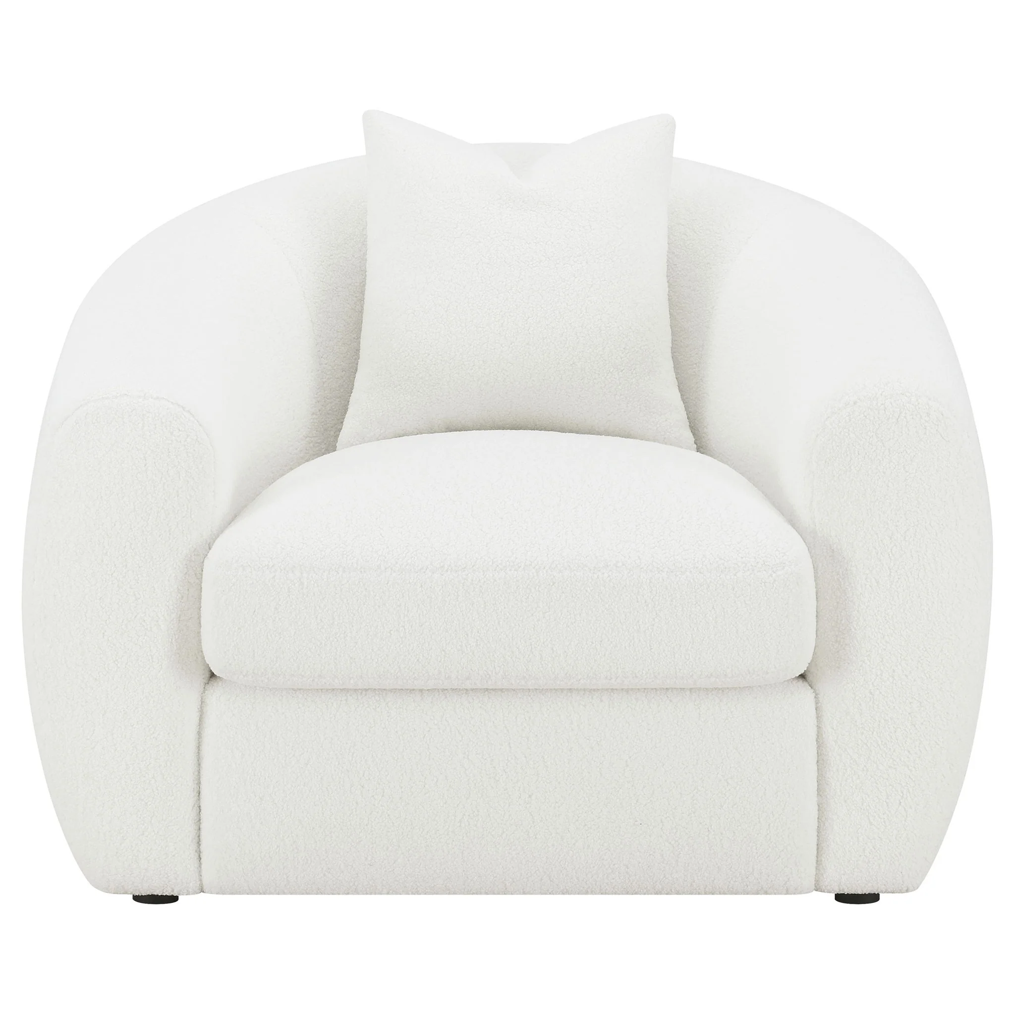 Isabella Faux Sheepskin Upholstered Accent Chair Natural - Image 4