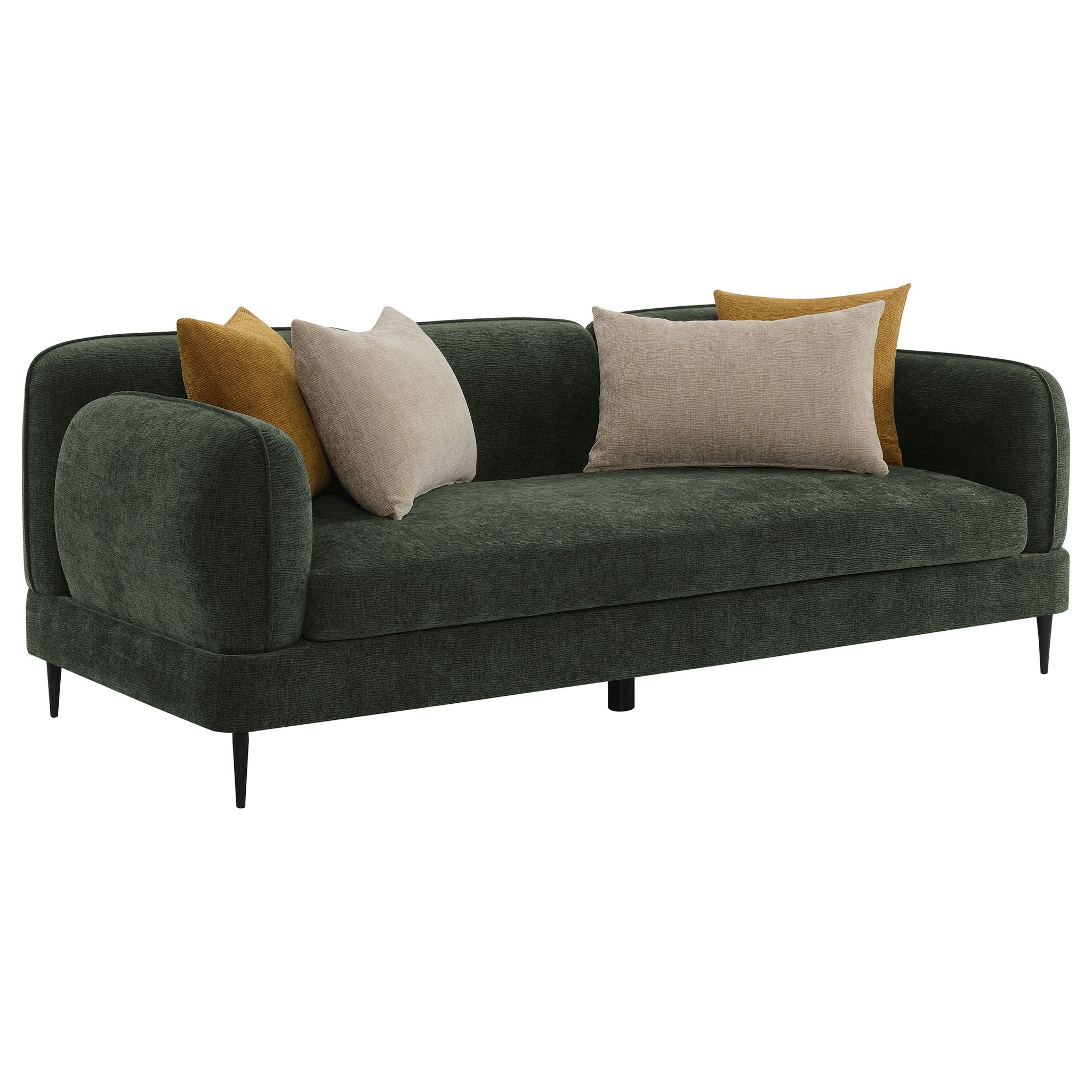 Jade 2-piece Chenille Upholstered Sofa Set Green - Image 4