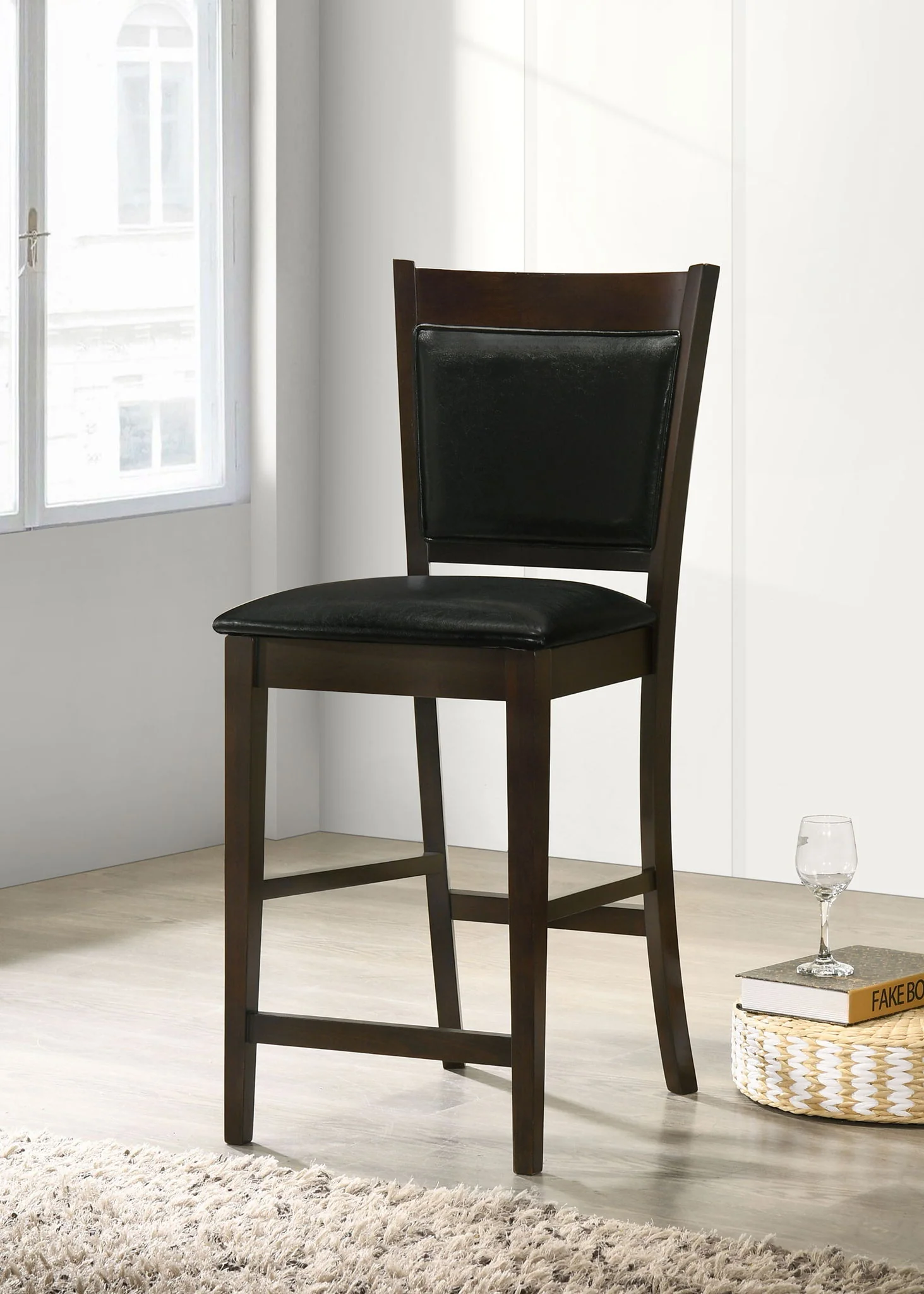 Jaden Upholstered Counter Chair Espresso (Set of 2) - Image 4