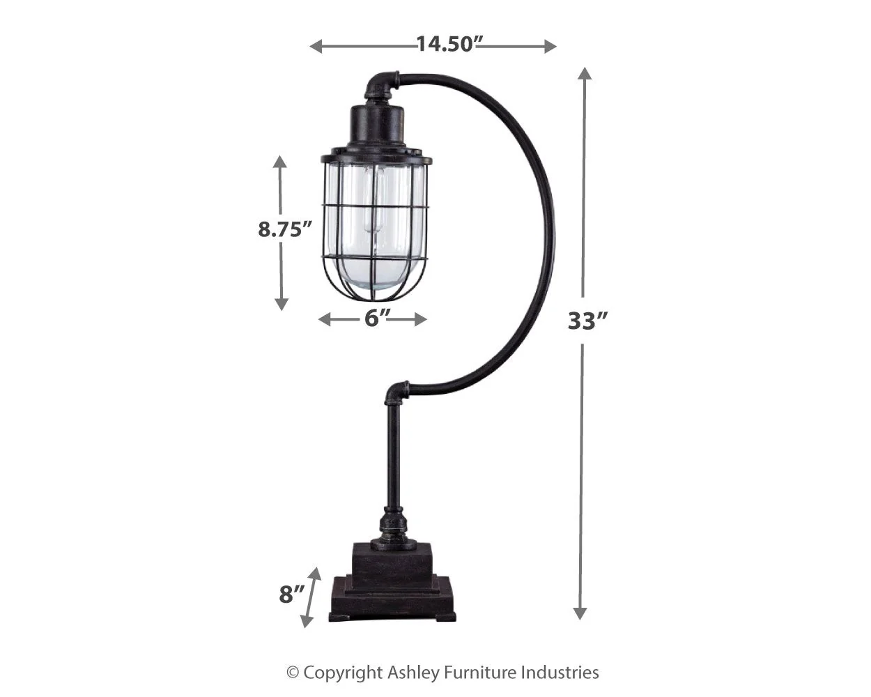 Jae - Metal Desk Lamp - Antique Black - Image 4