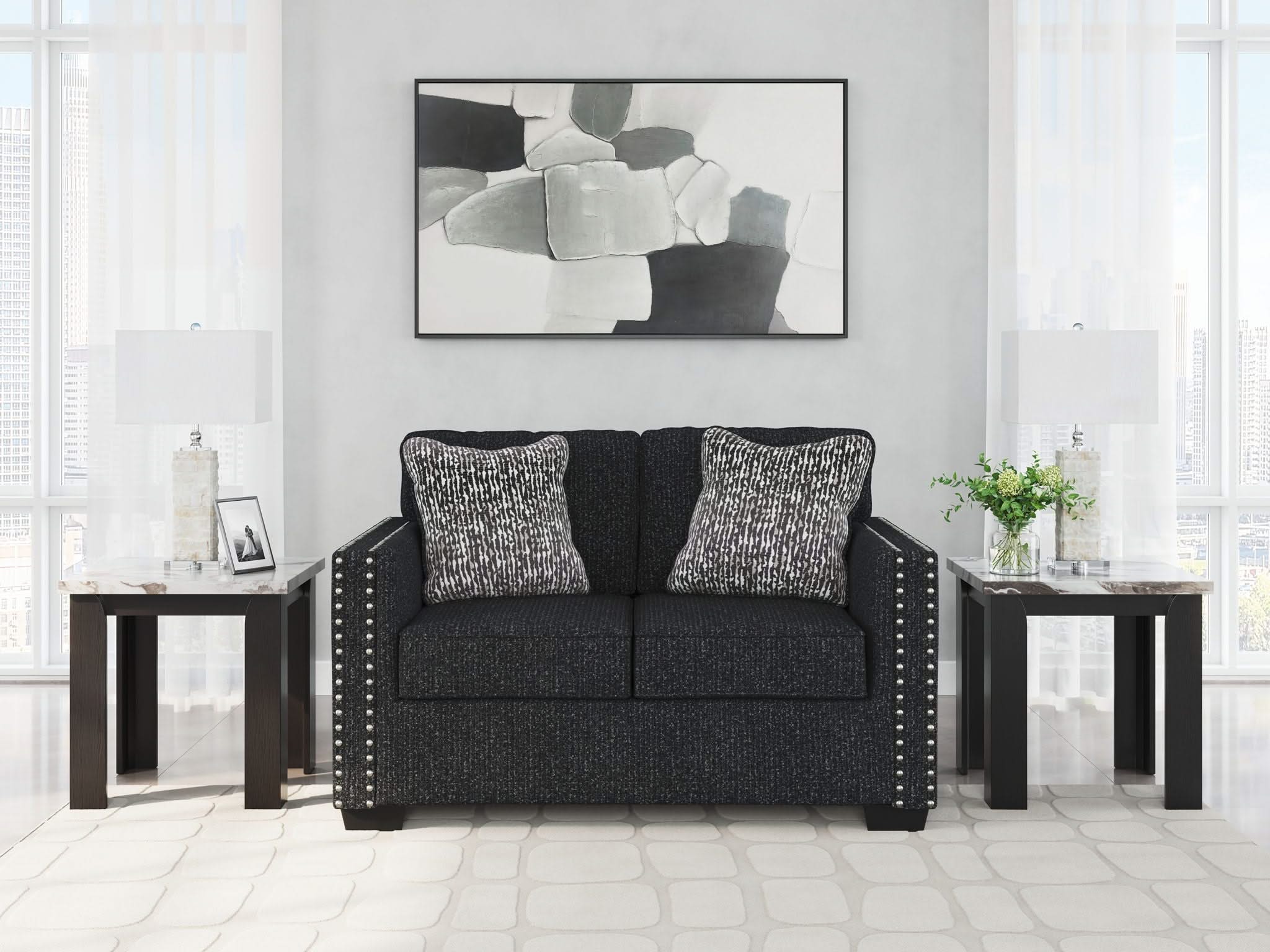 Jasmine Peaks - Loveseat - Coal - Image 3