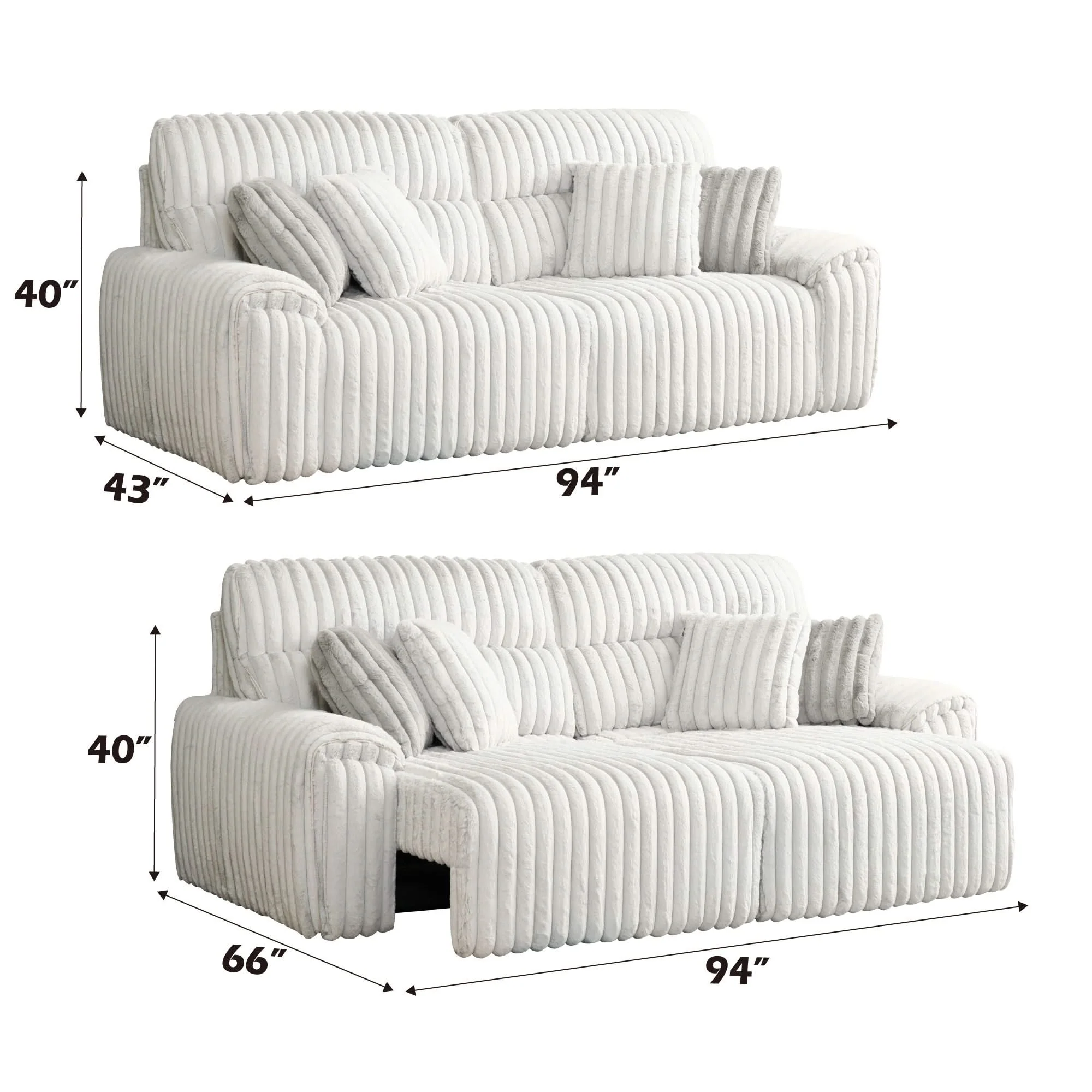 Jaya - Power Motion Sofa With Sleeper & USB Port - Mondo Gray - Image 4