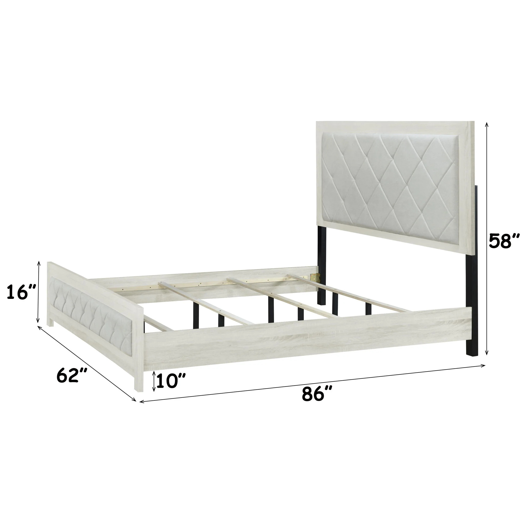 Jehoram - Lozenge Upholstered Design Bed - Image 2