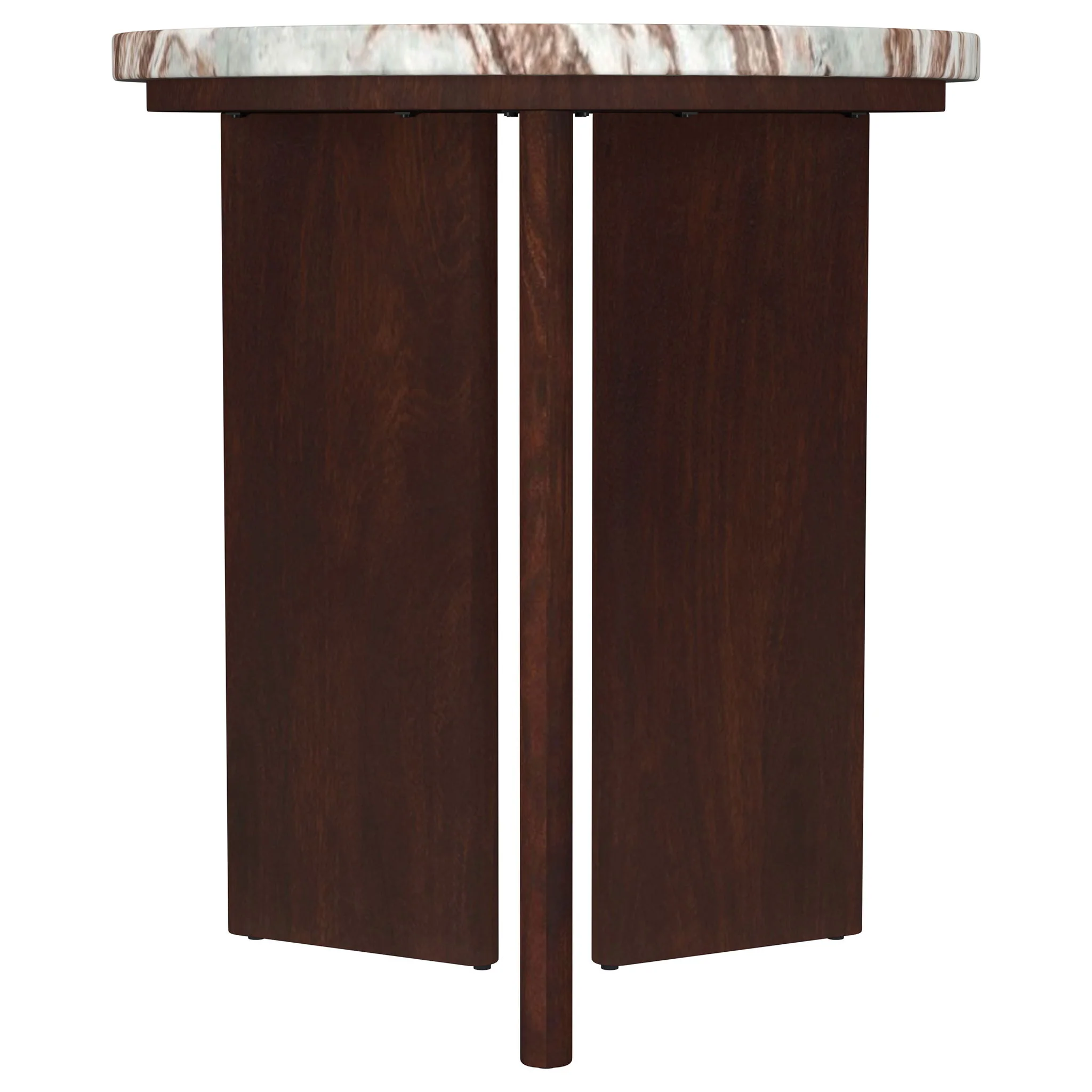 Jenna 3-piece Round Marble Top Coffee Table Set Brown - Image 4