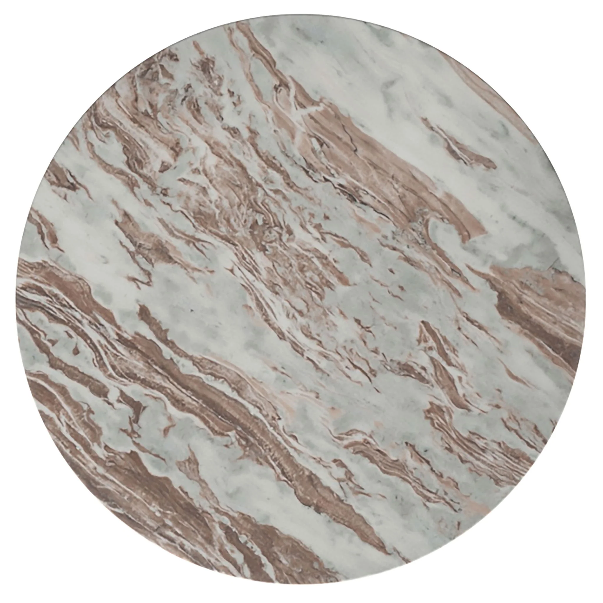 Jenna 35-inch Round Marble Top Cocktail Coffee Table Brown - Image 2