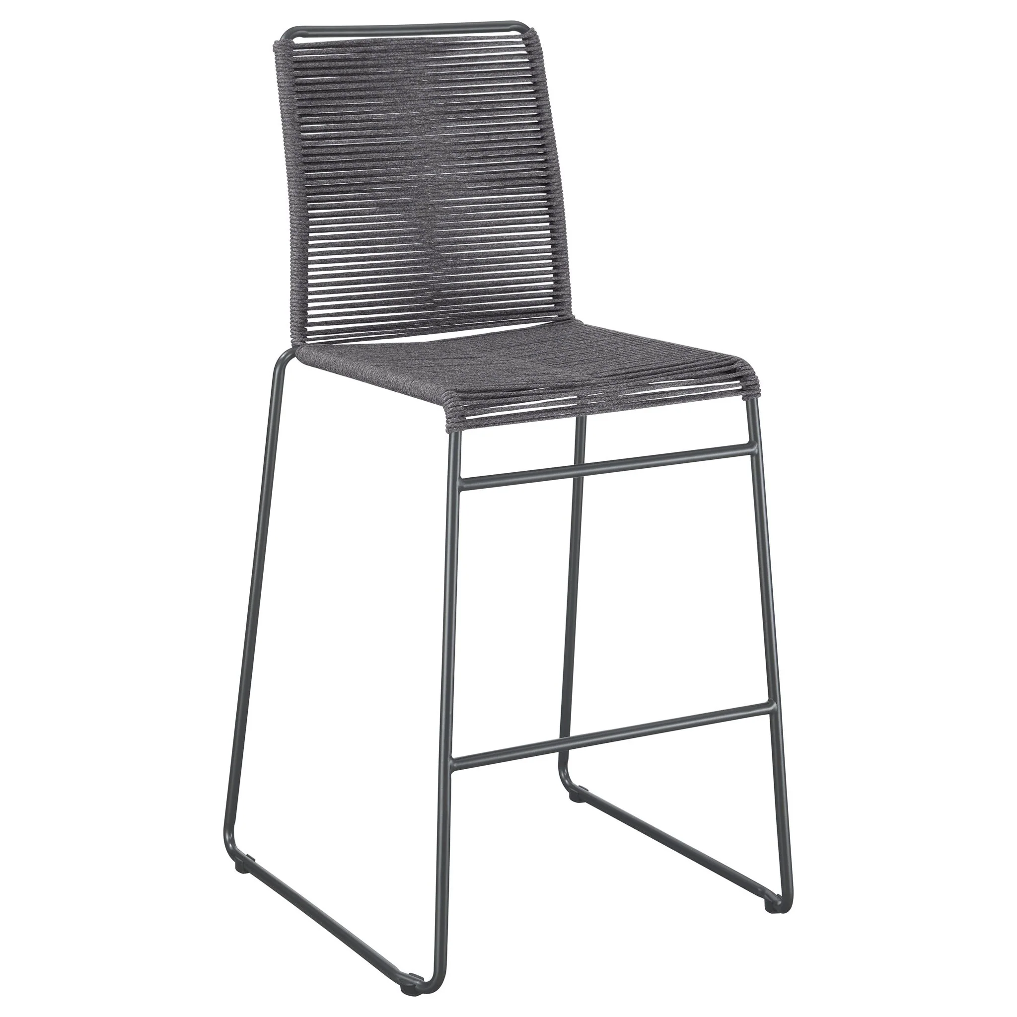 Jerome Woven Rope Metal Bar Chair Charcoal (Set of 2) - Image 2
