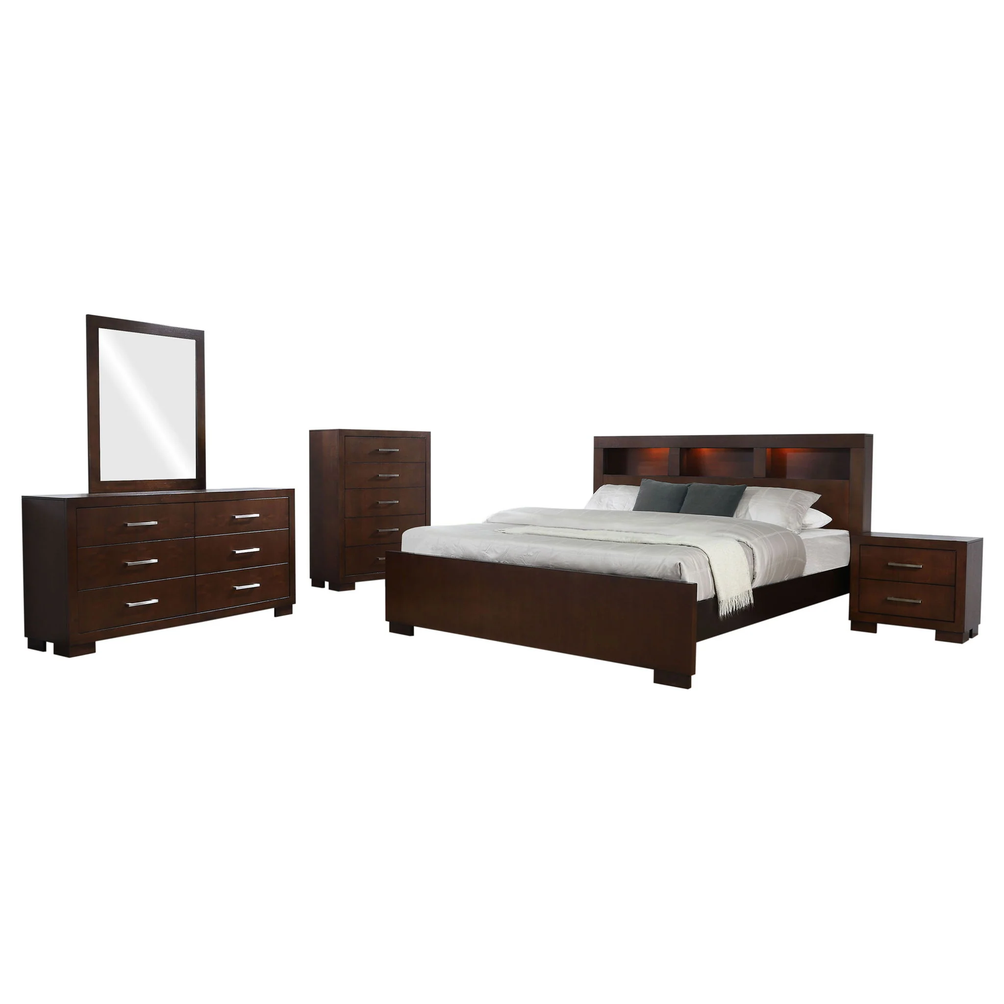 Jessica 5-piece California King Bedroom Set Cappuccino - Image 2