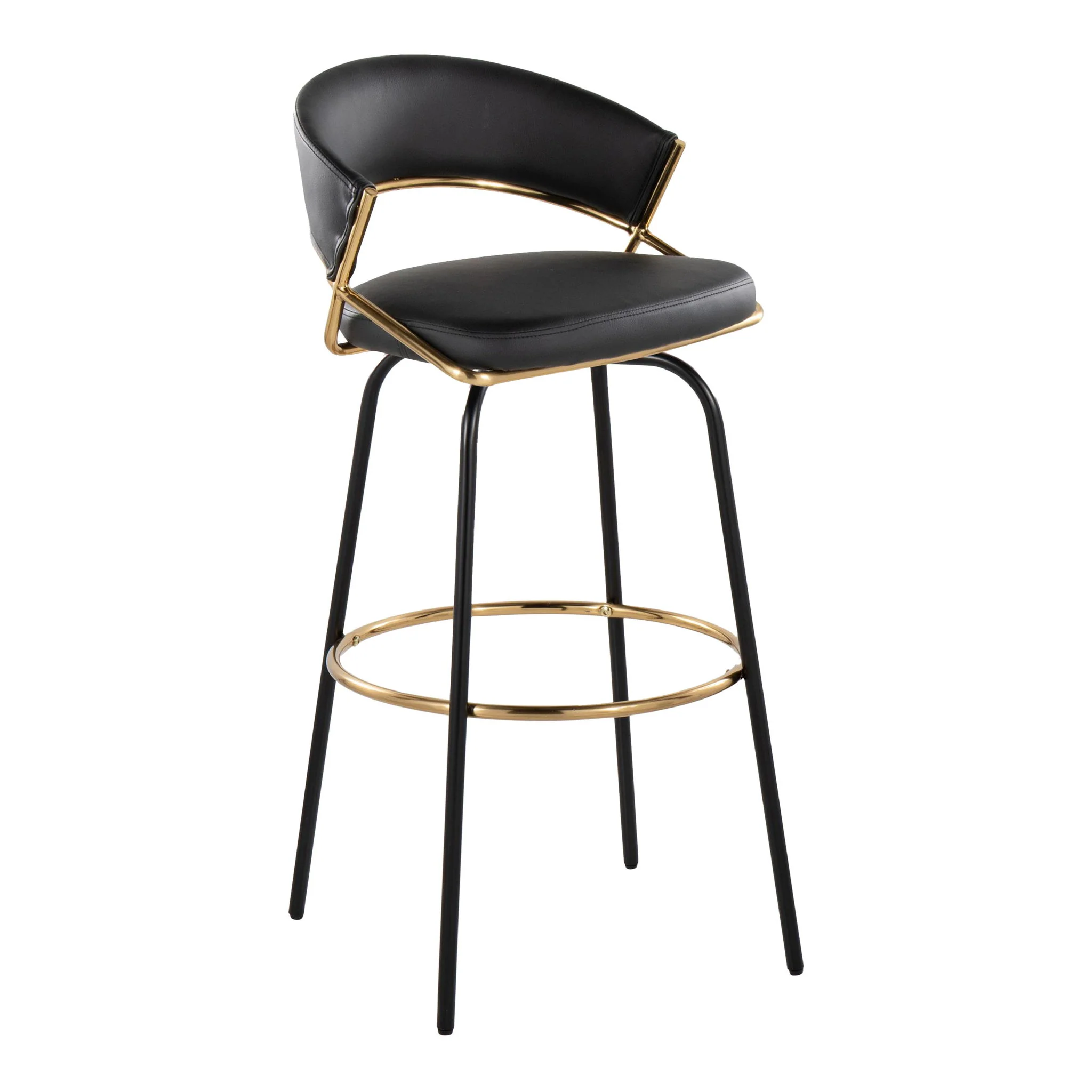 Jie - Fixed Height Contemporary Barstool With Swivel Round Footrest (Set of 2) - Image 6