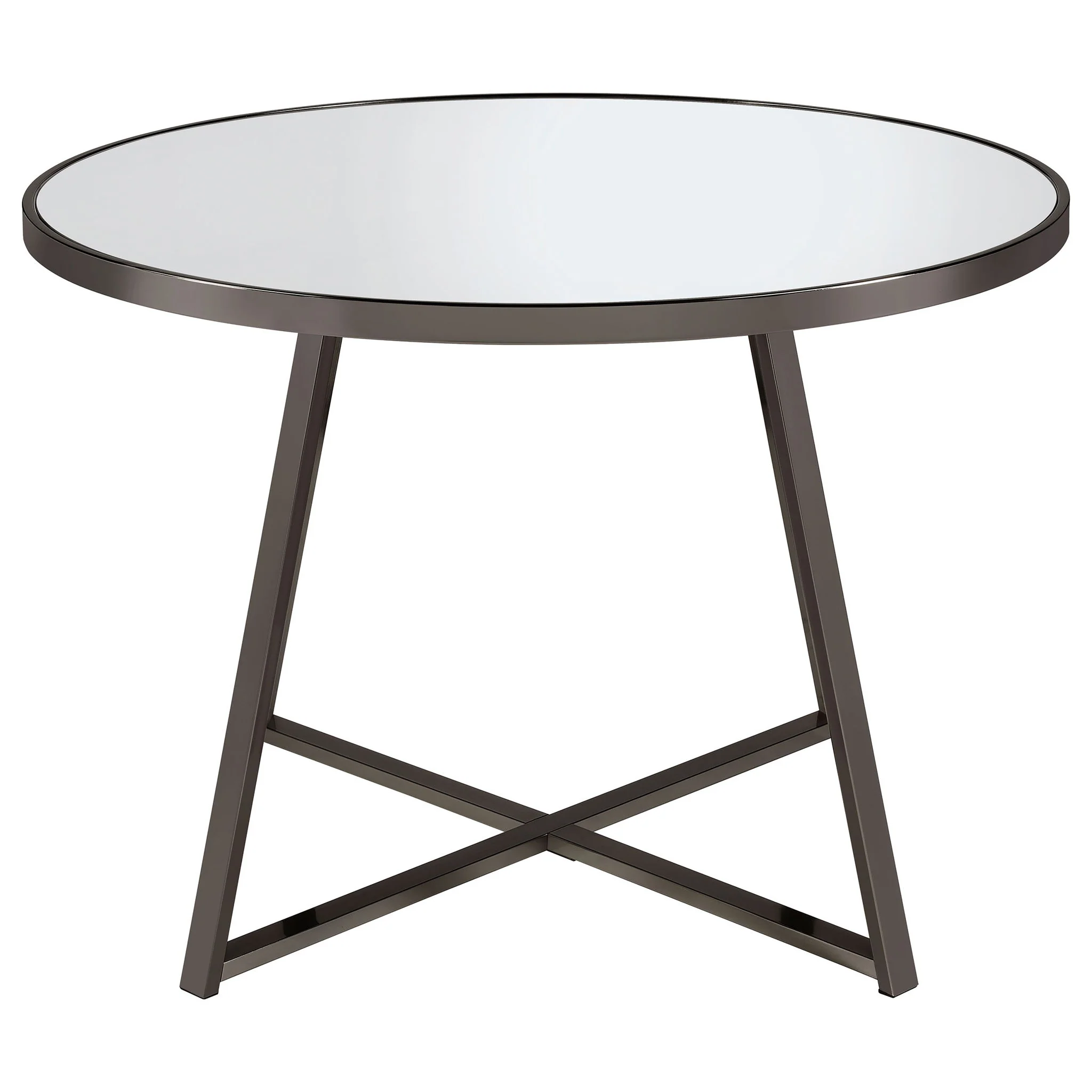 Jillian 5-piece Round Mirror Top Dining Set Black Nickel - Image 3