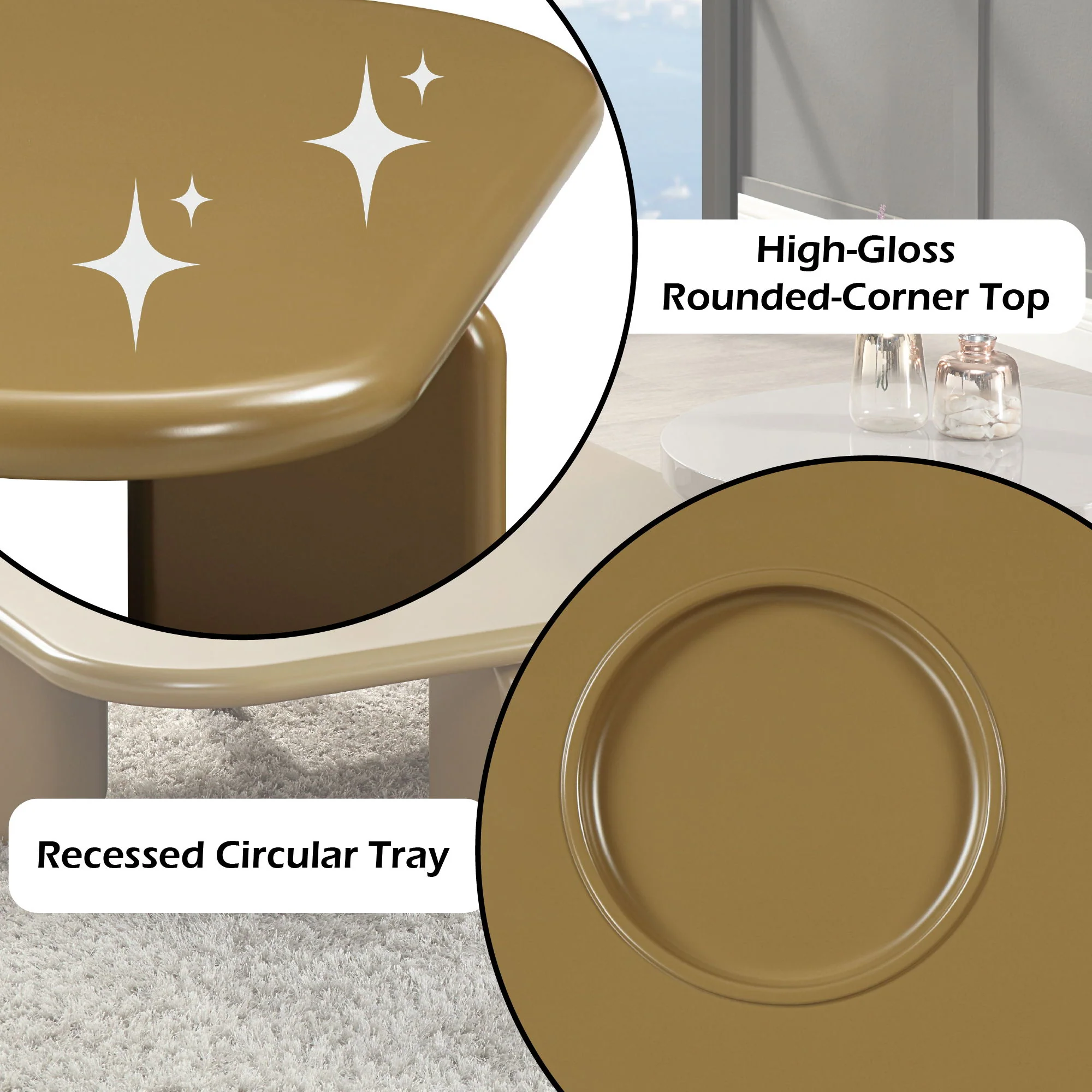 Joane - Coffee Table - Yellow Brown - Image 4