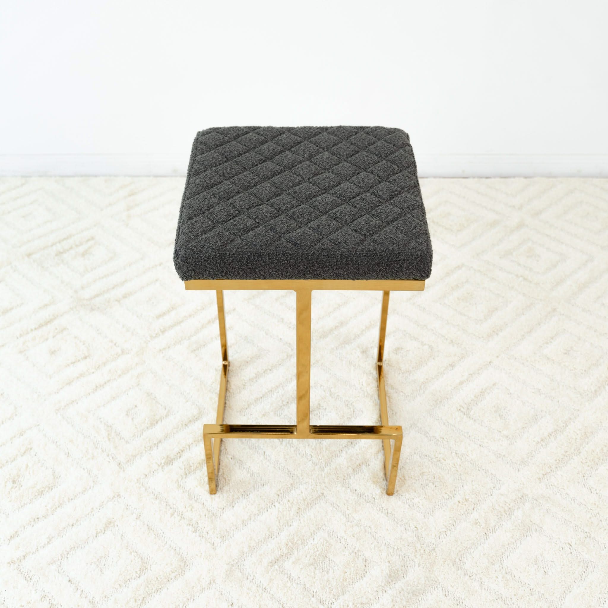 Joel - Mid Century Modern Luxury Upholstered Stool - Image 5