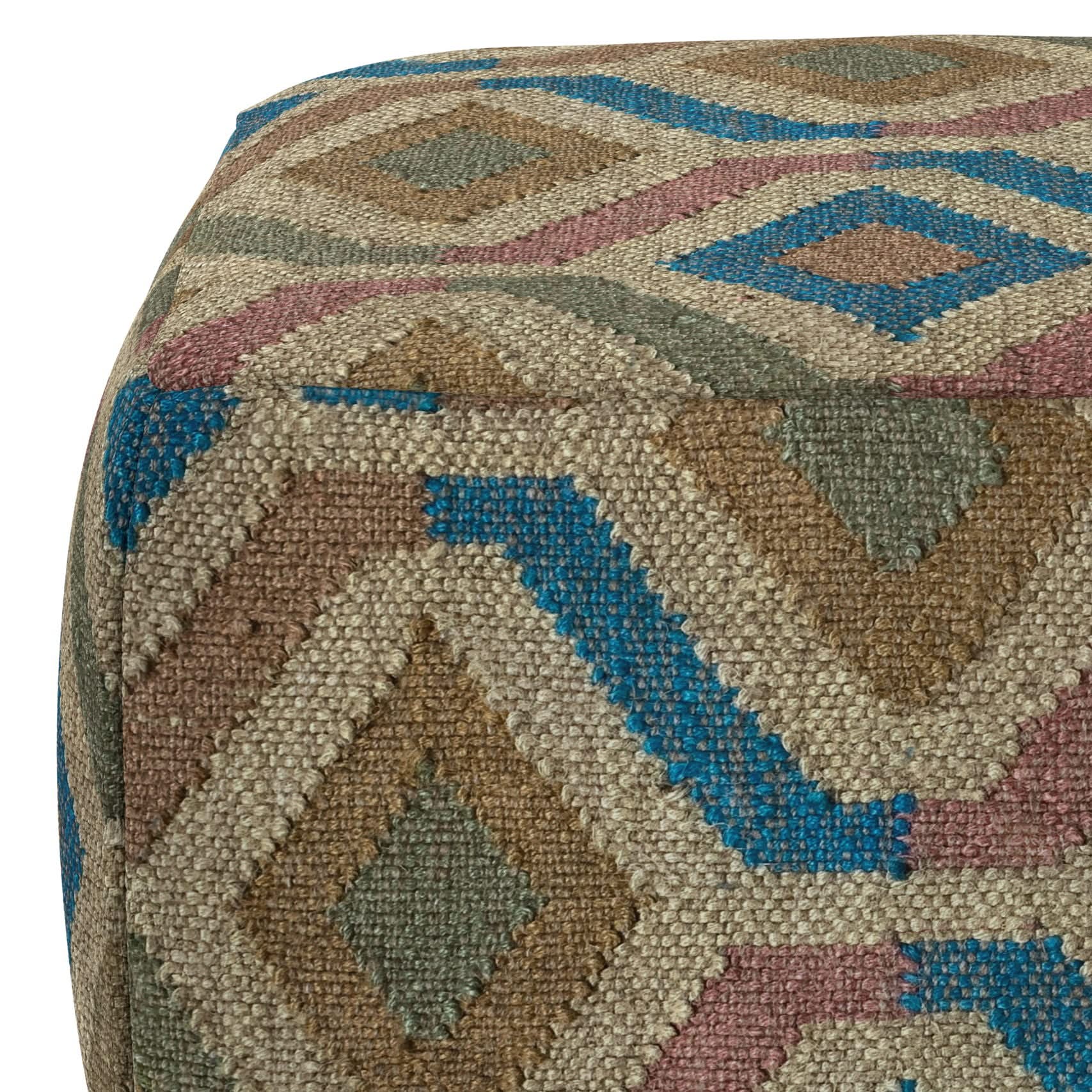 Johanna - Handcrafted Square Pouf - Image 3