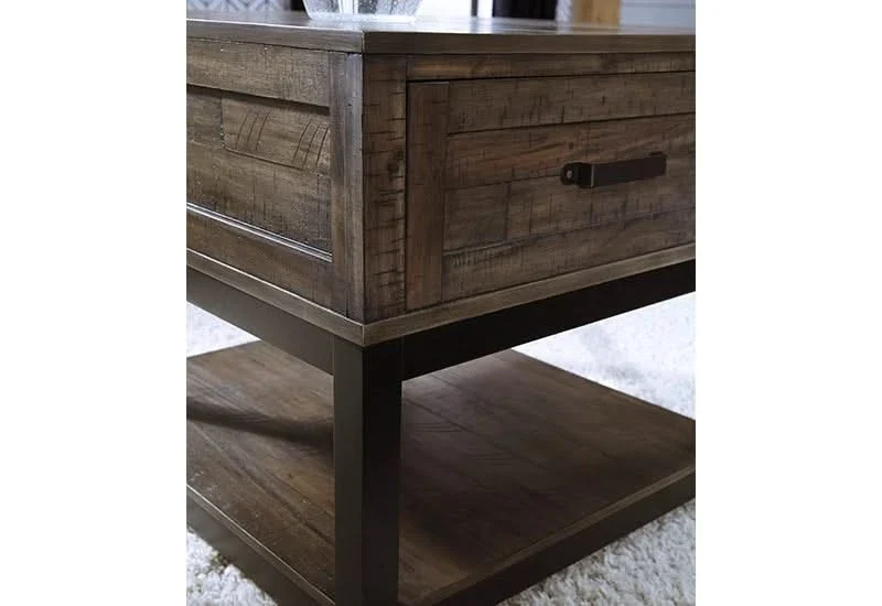Johurst Two Tone Rustic Rectangular End Table - Image 3