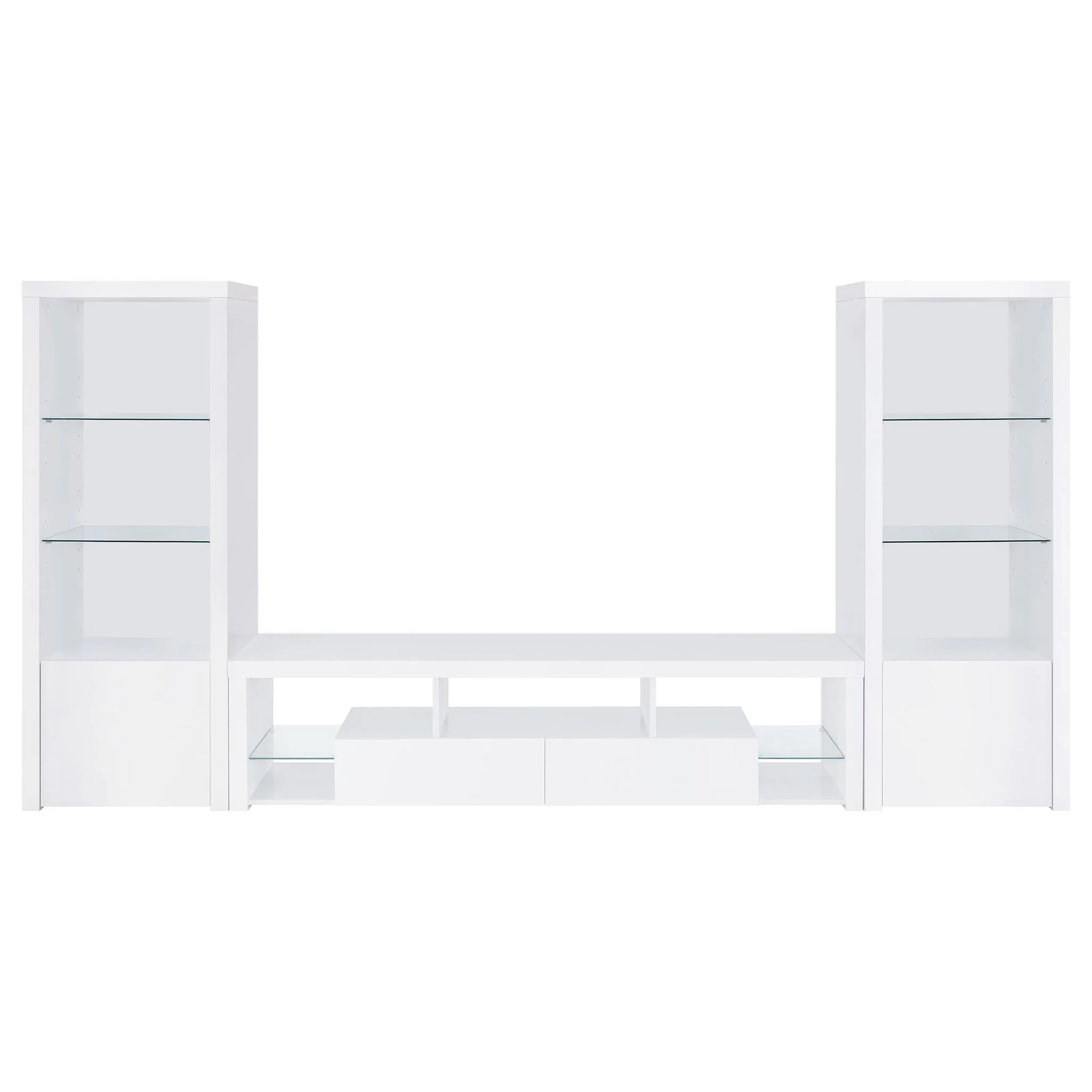 Jude 3-piece 71-inch TV Entertainment Center White High Gloss - Image 3
