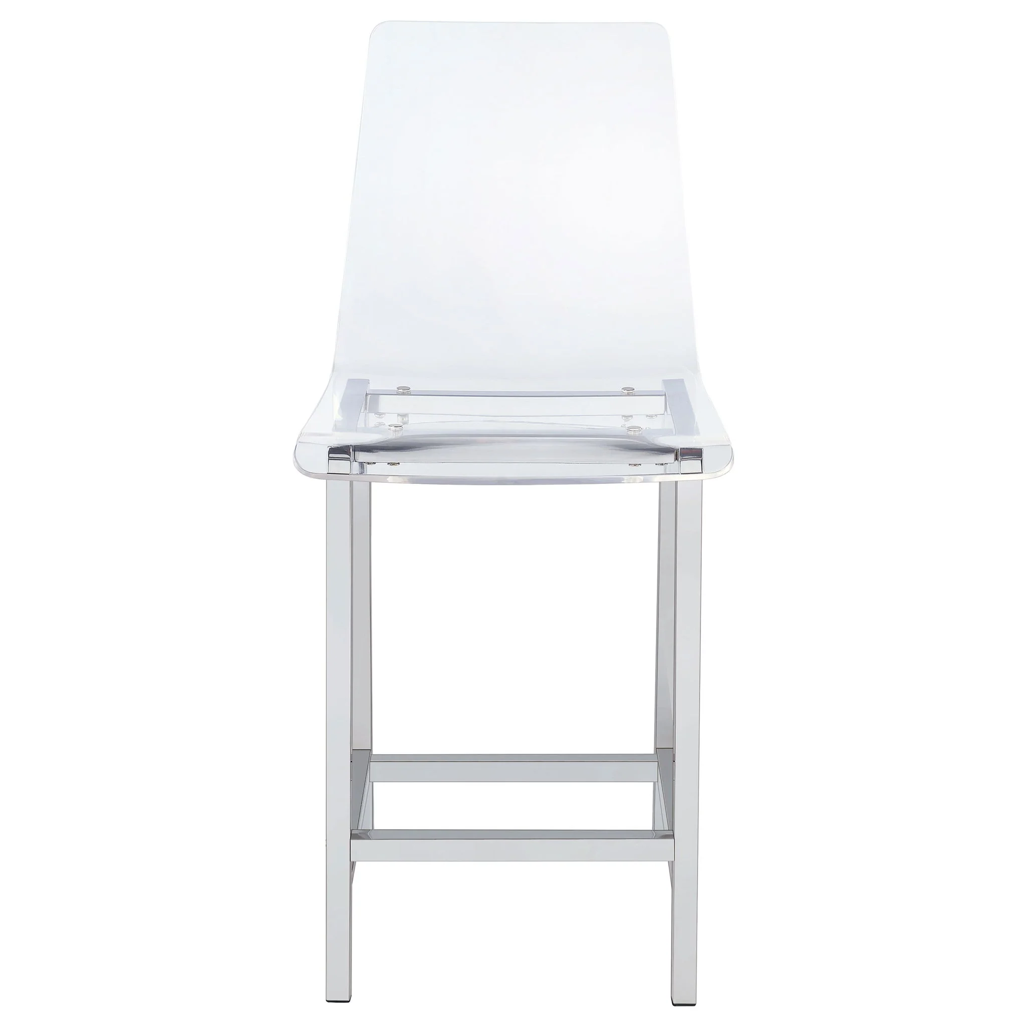 Juelia Clear Acrylic Counter Chair Chrome (Set of 2) - Image 2