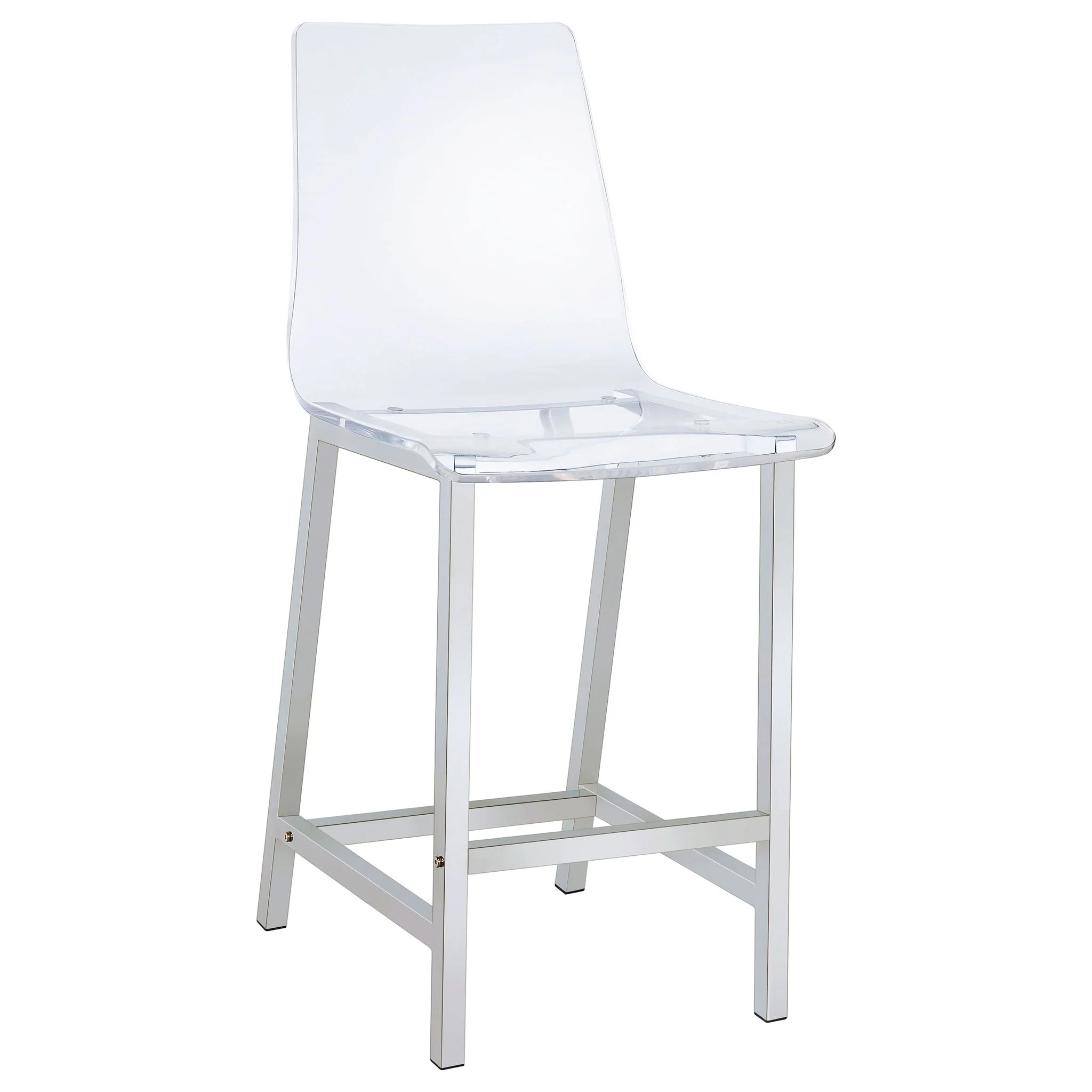 Juelia Clear Acrylic Counter Chair Chrome (Set of 2) - Image 3