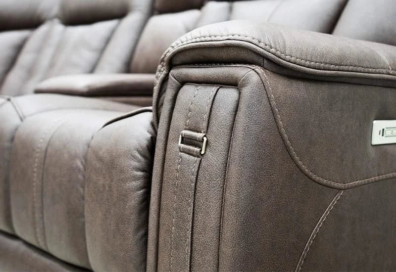 Jumbo Bark Brown Zero Gravity Triple Power Reclining 6 Piece Sectional with Storage Console - Image 6