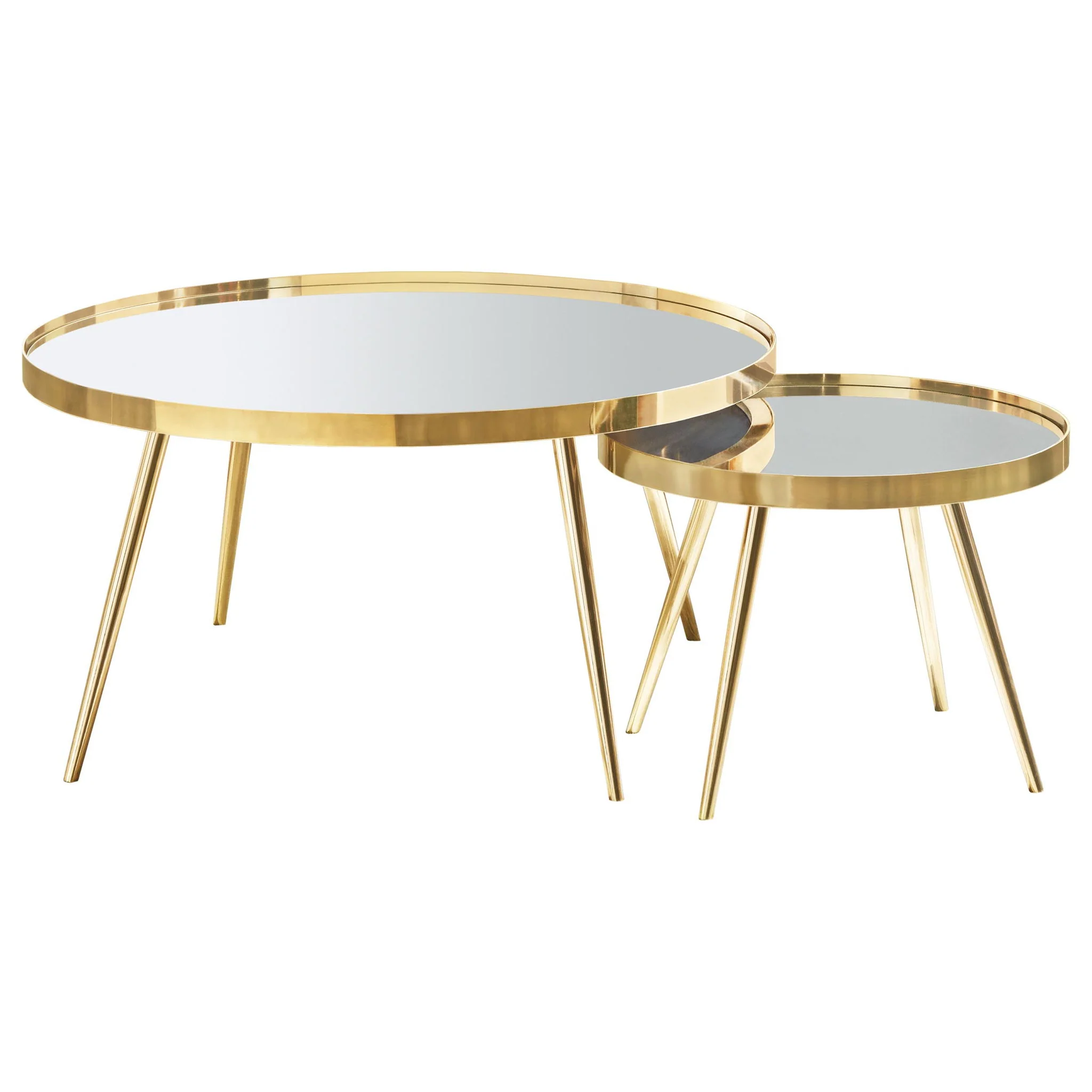 Kaelyn 4-piece Round Coffee and End Table Set Gold - Image 4