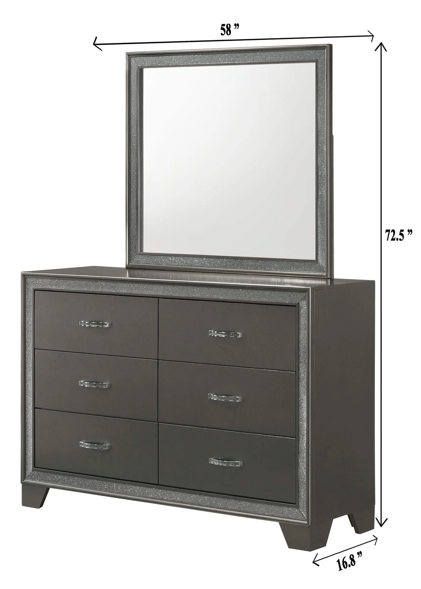 Kaia - Dresser & Mirror - Dark Gray - Image 3